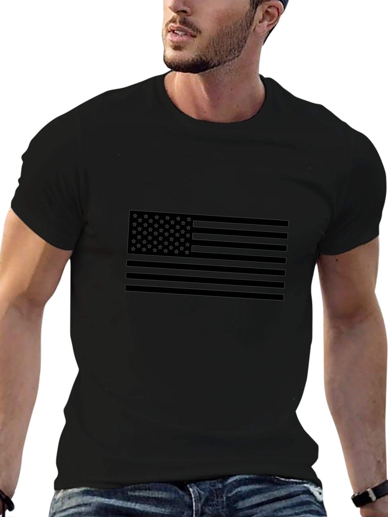 Stealth American Flag Graphic T-Shirt