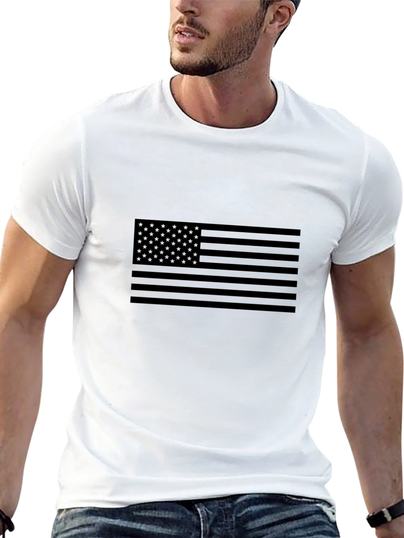 Stealth American Flag Graphic T-Shirt