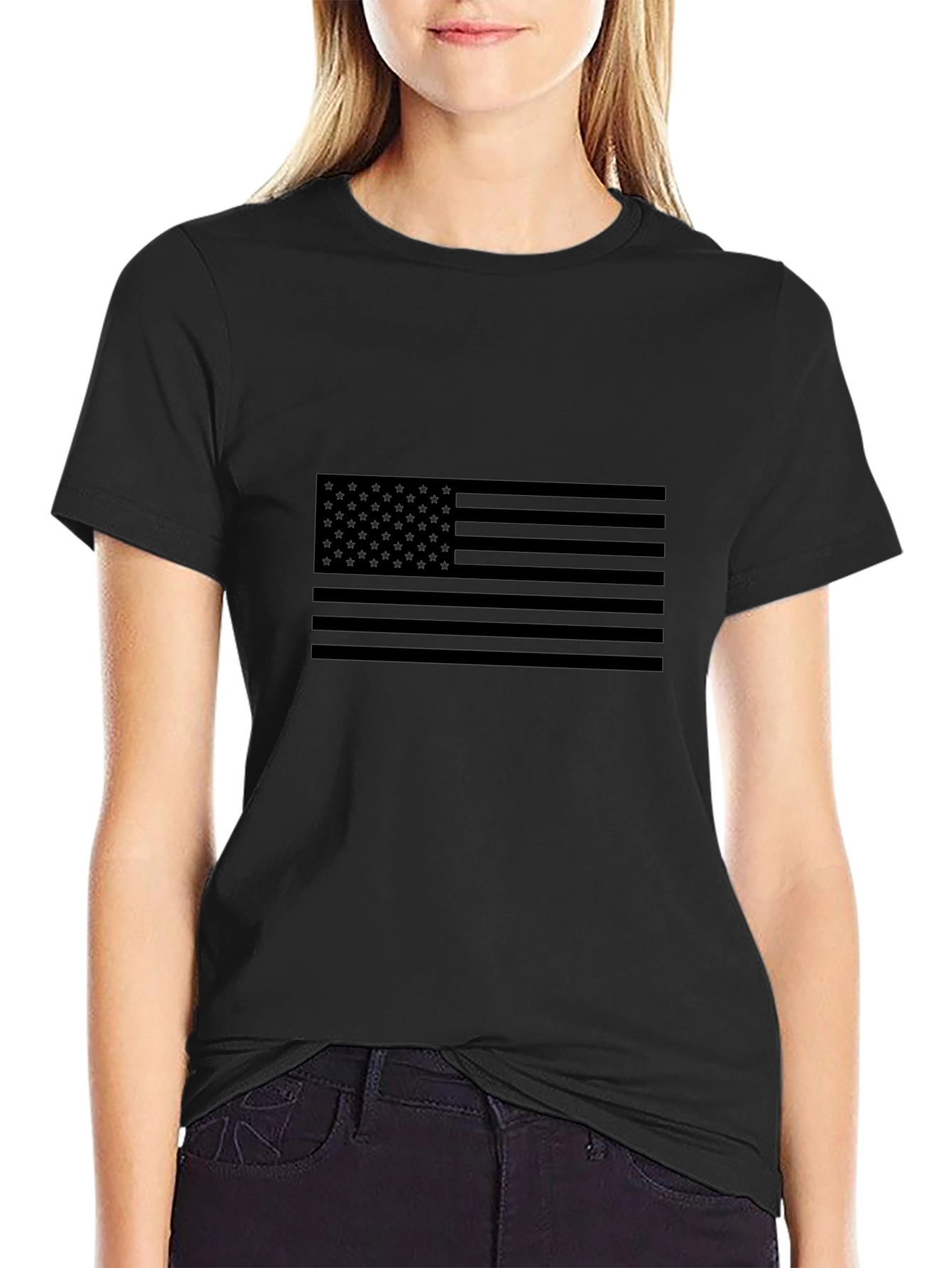 Stealth American Flag Graphic T-Shirt