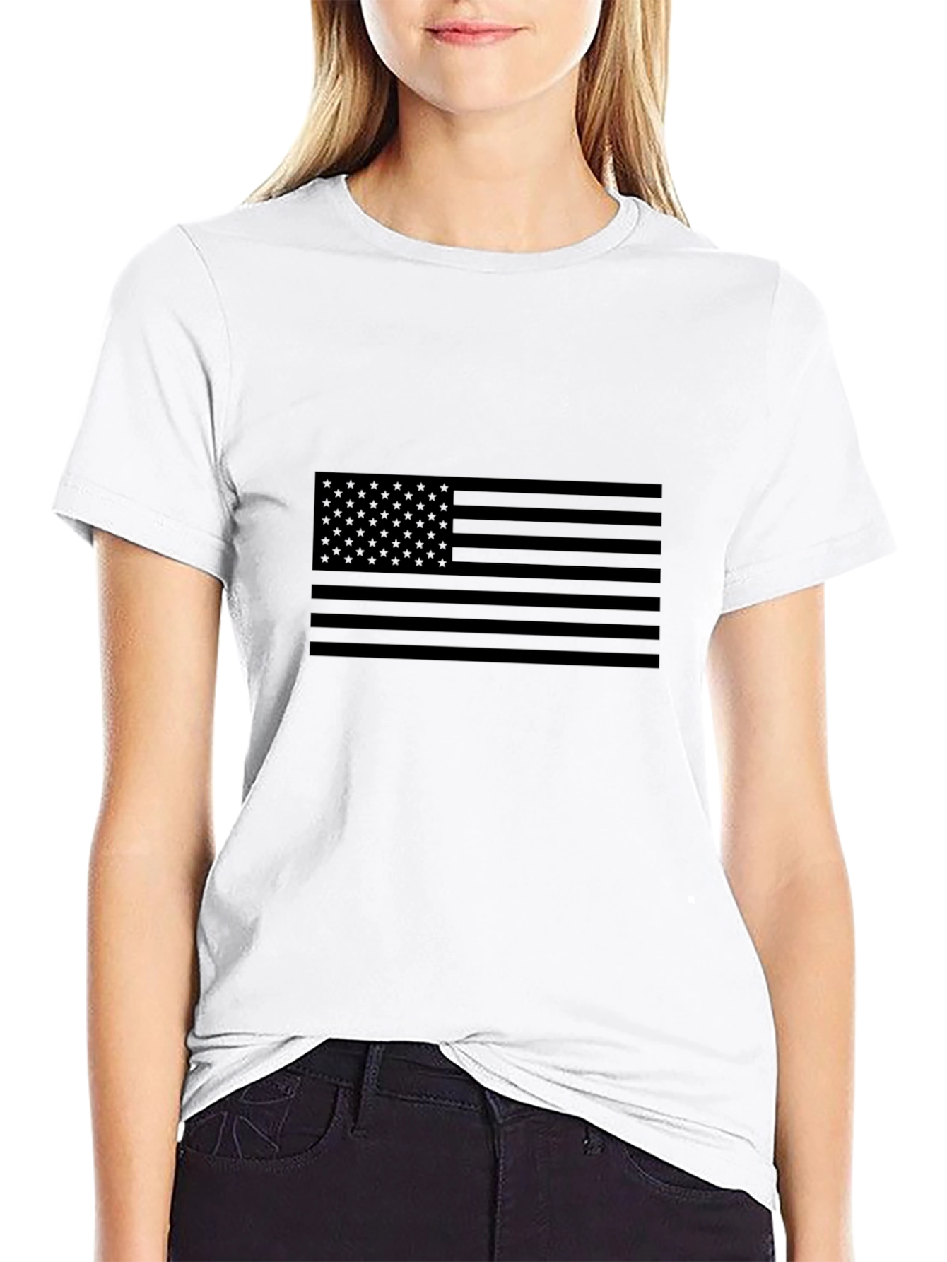 Stealth American Flag Graphic T-Shirt