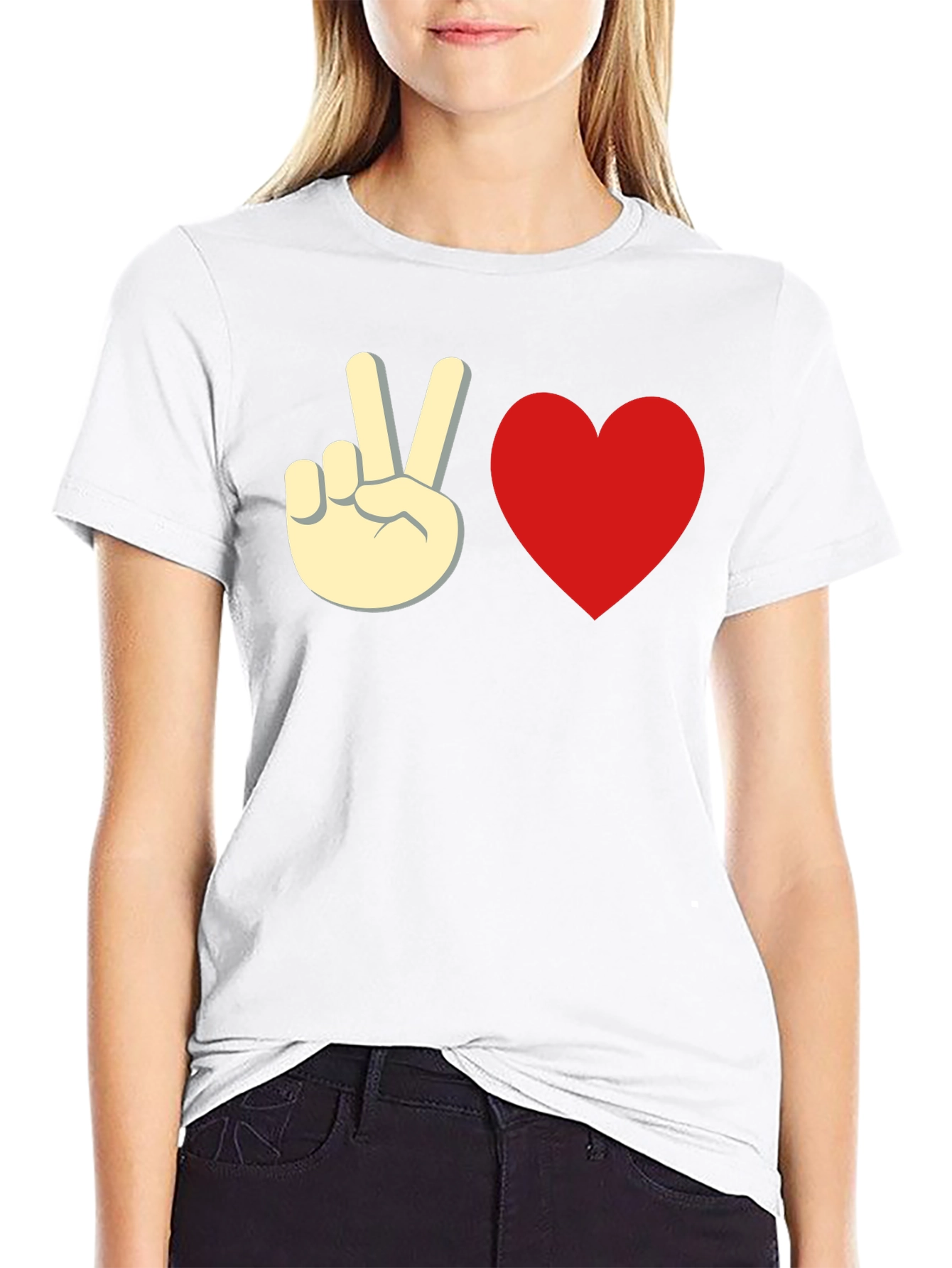 Peace & Love Black Graphic Tee - Unisex