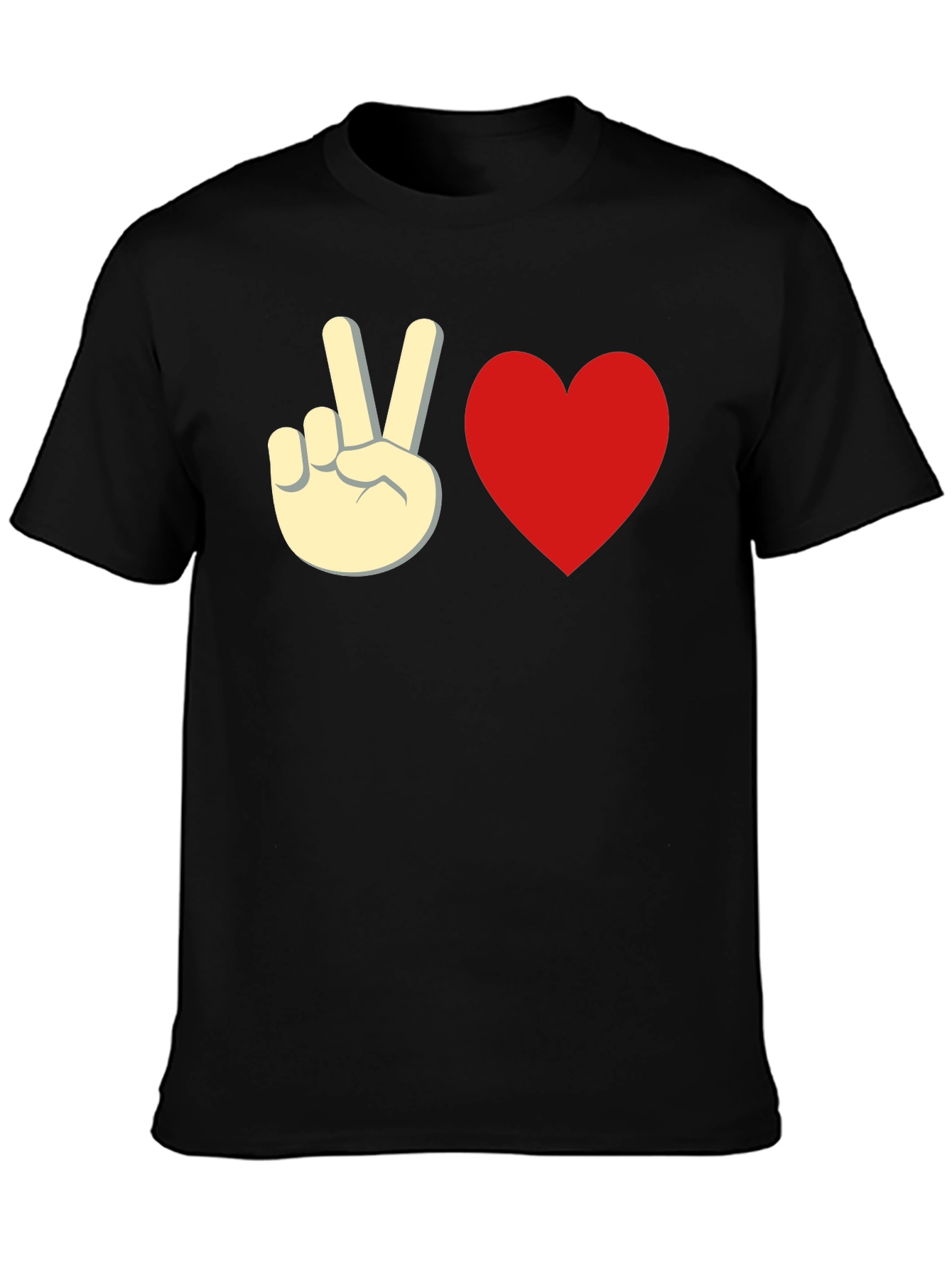Peace & Love Black Graphic Tee - Unisex