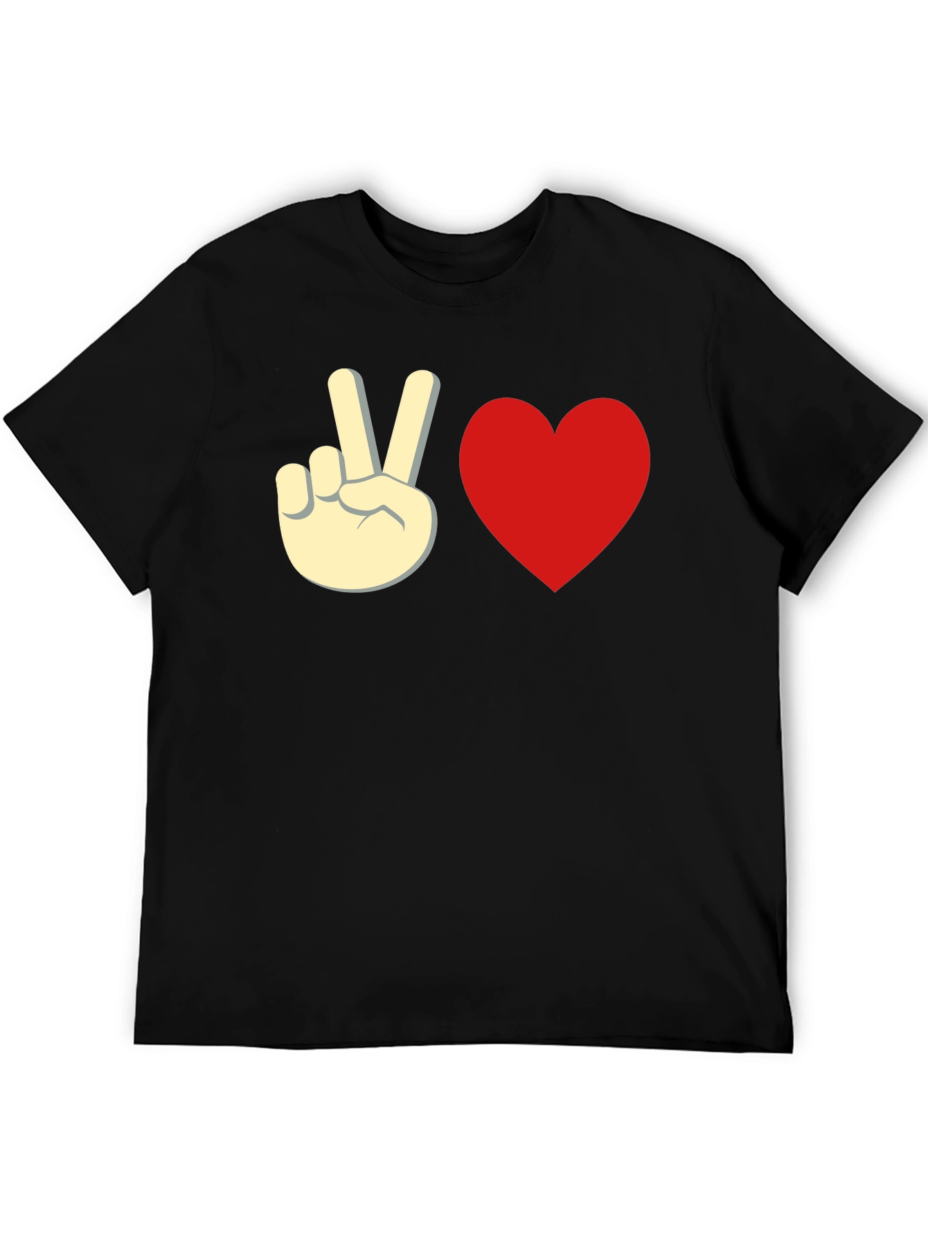 Peace & Love Black Graphic Tee - Unisex