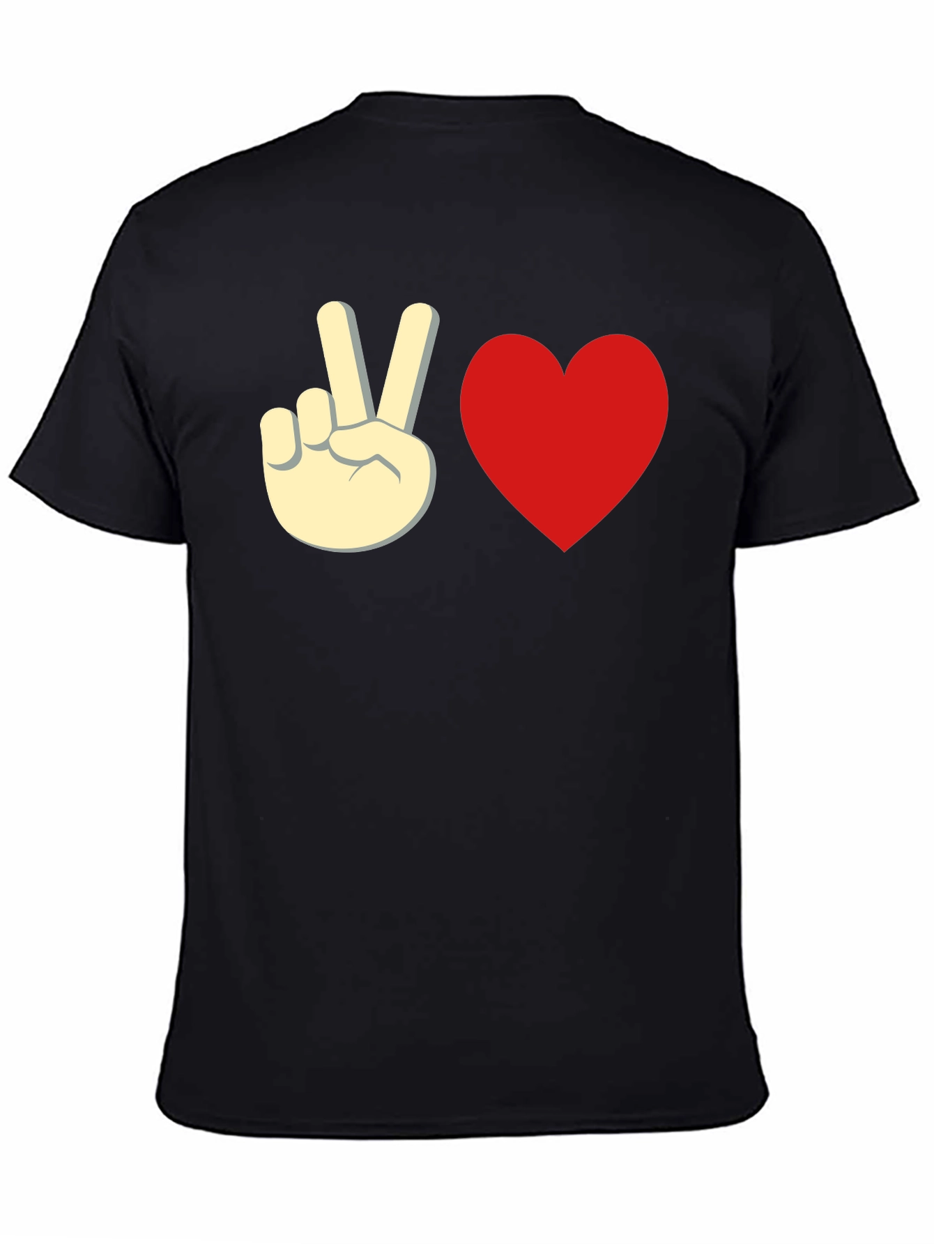 Peace & Love Black Graphic Tee - Unisex