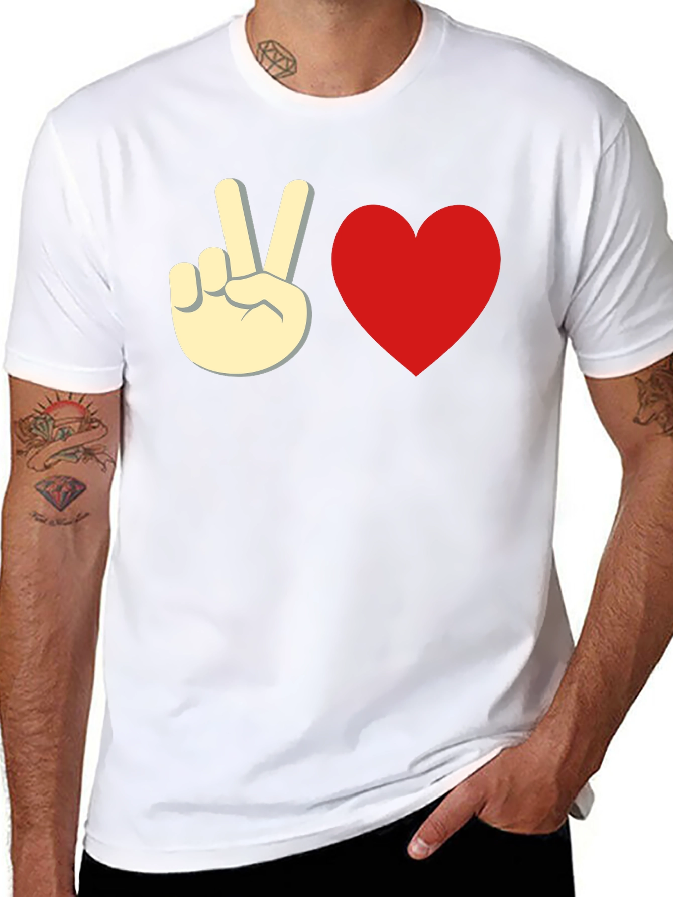 Peace & Love Black Graphic Tee - Unisex