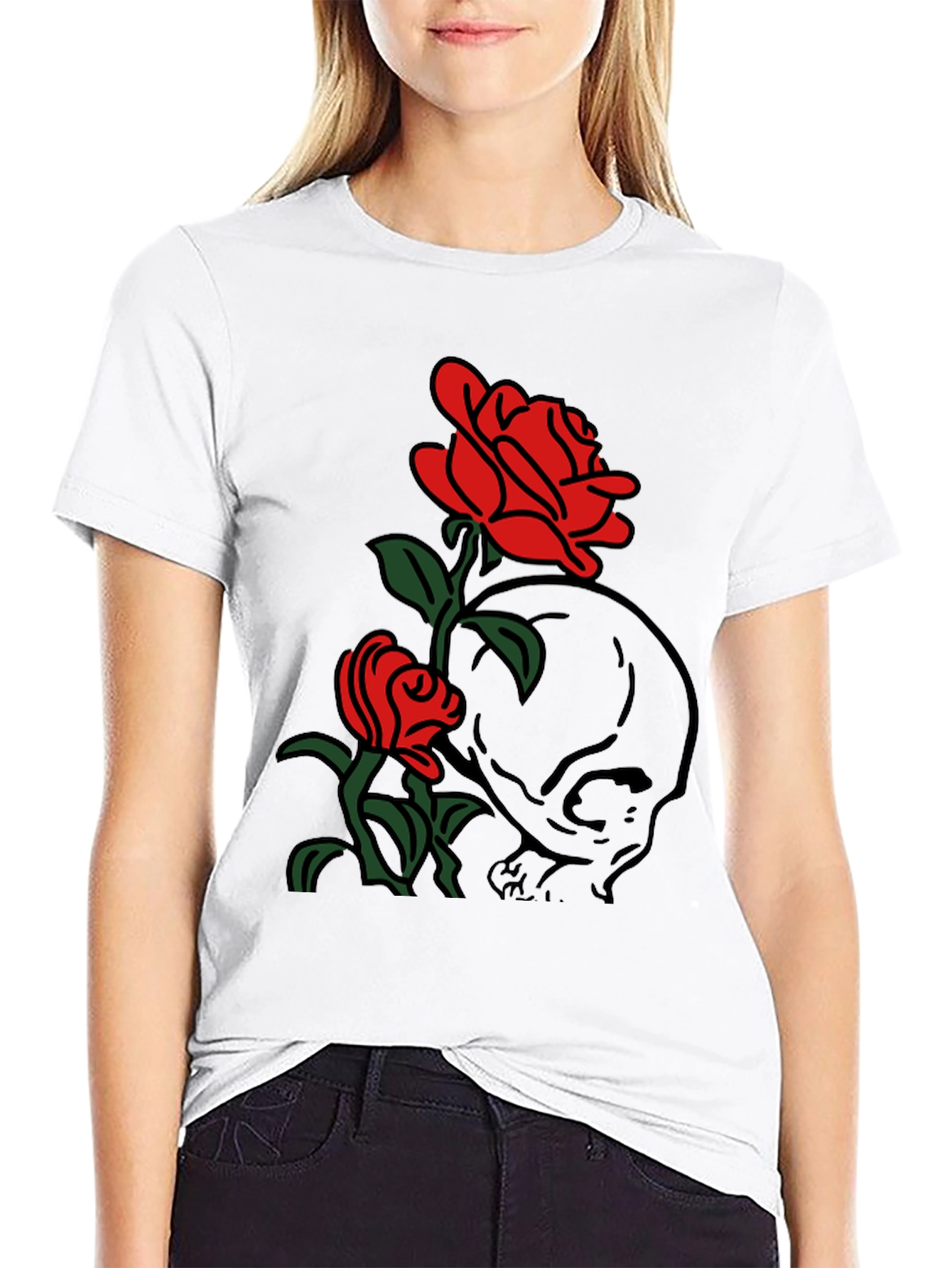 Skull & Roses Graphic T-Shirt