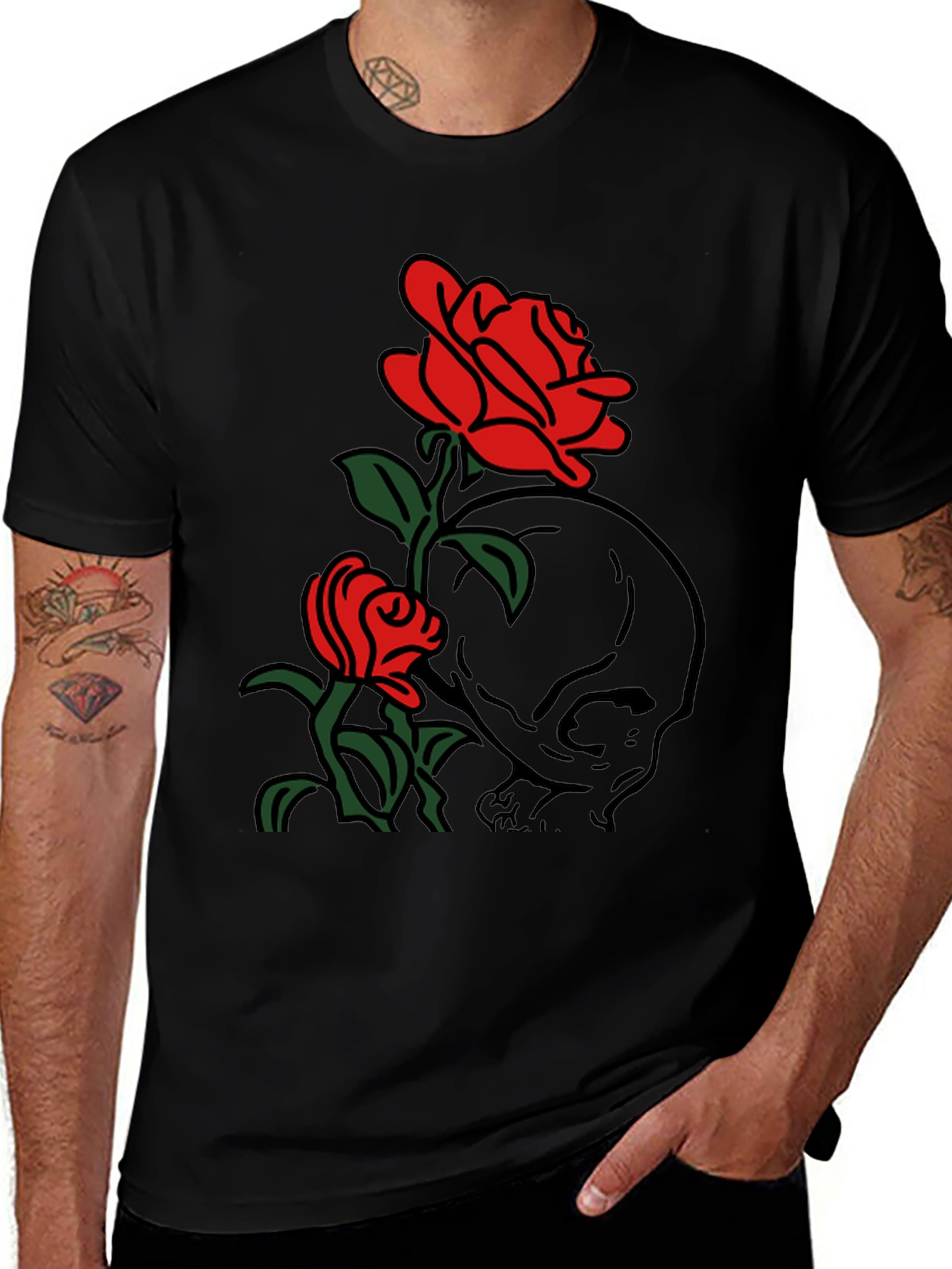 Skull & Roses Graphic T-Shirt