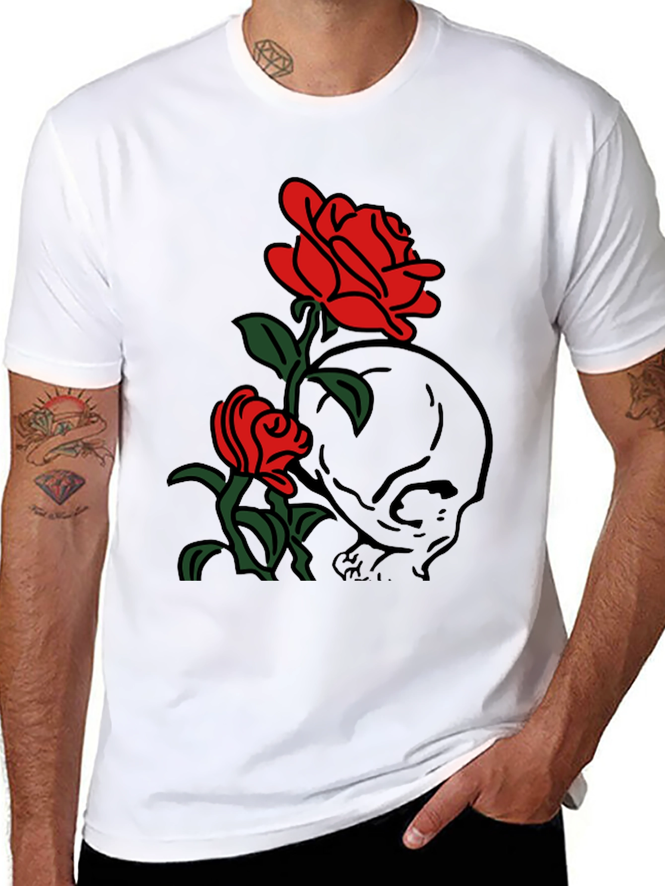 Skull & Roses Graphic T-Shirt