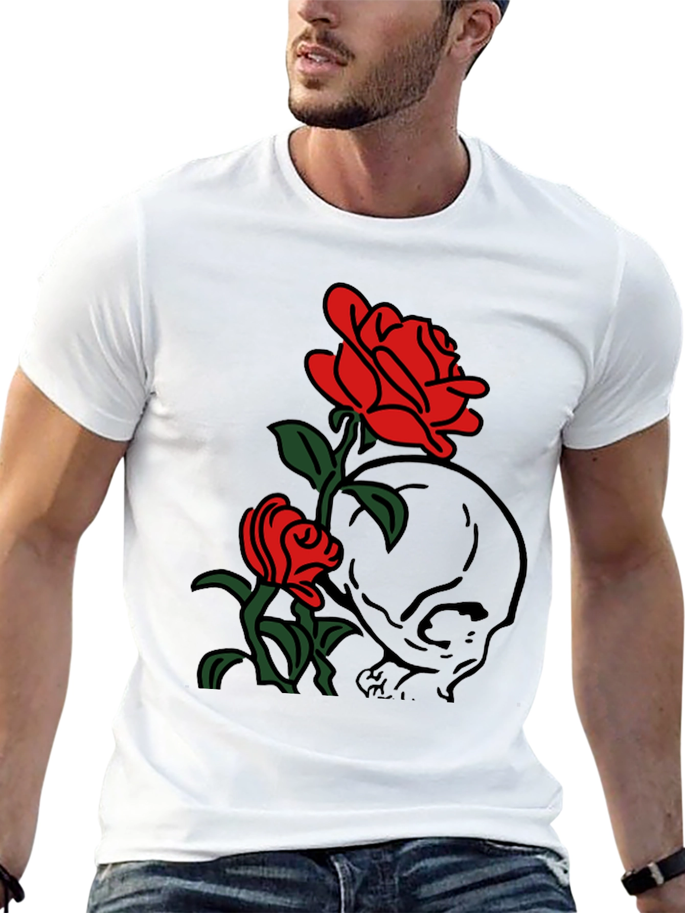 Skull & Roses Graphic T-Shirt