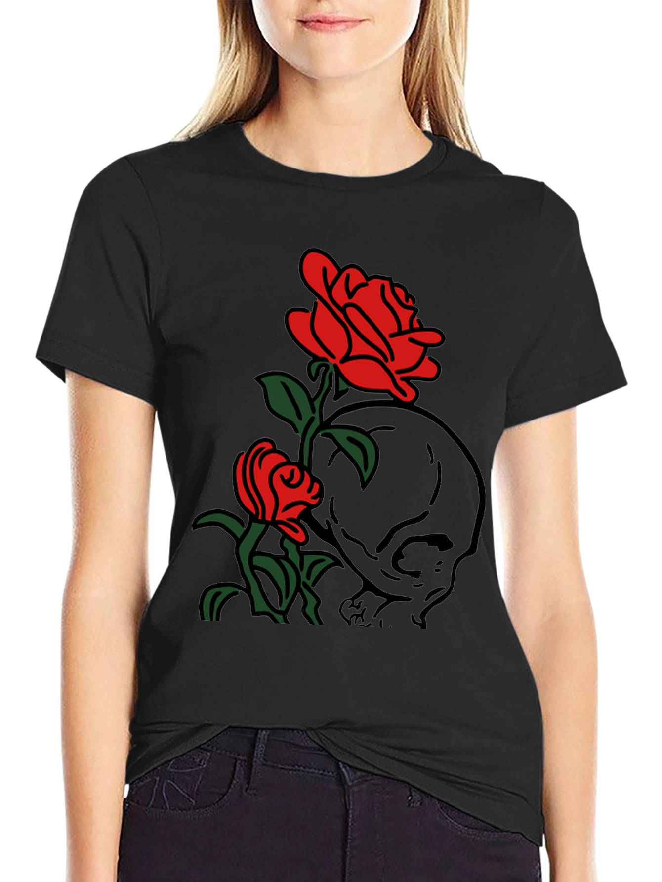 Skull & Roses Graphic T-Shirt