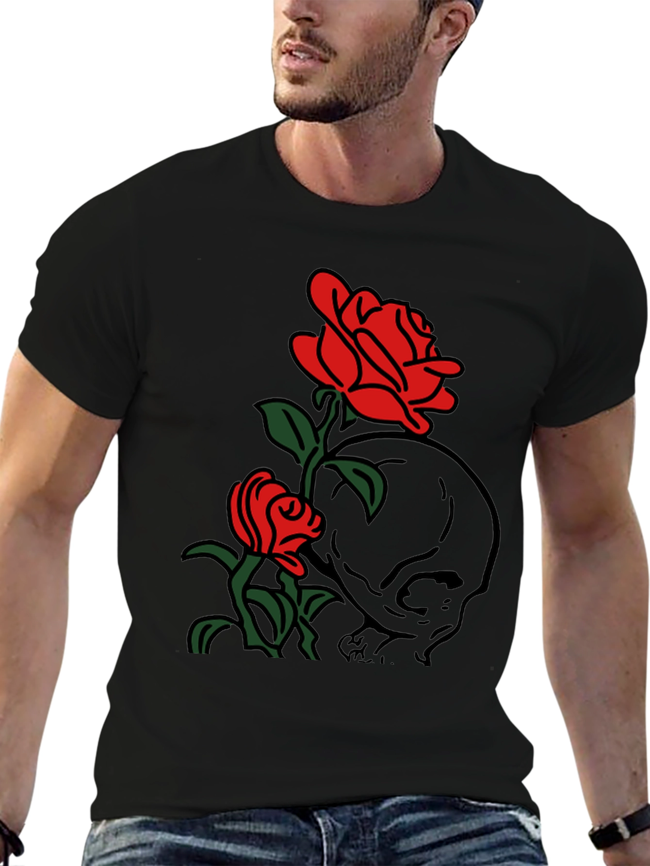 Skull & Roses Graphic T-Shirt