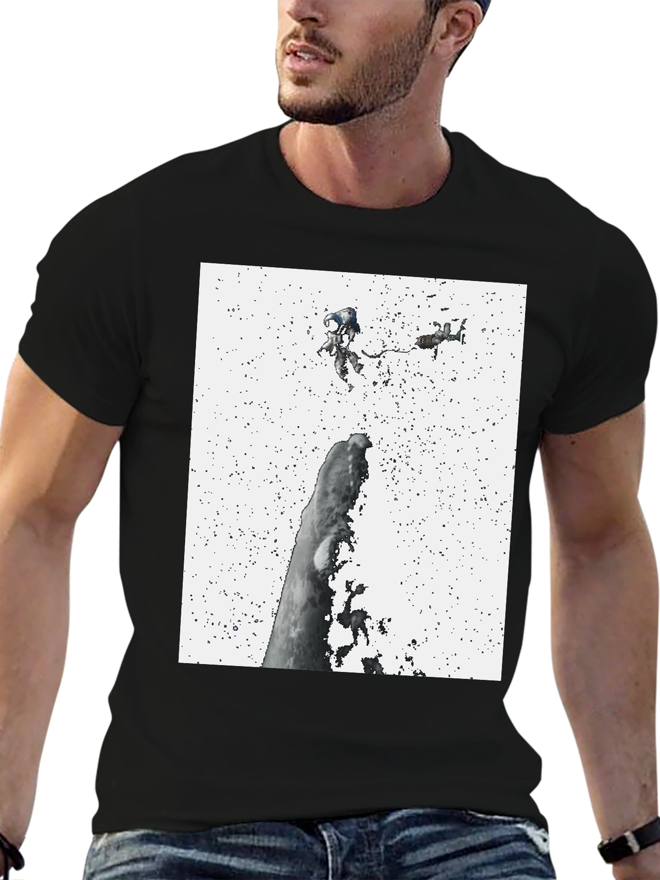 Astronauts in Space Black Tee