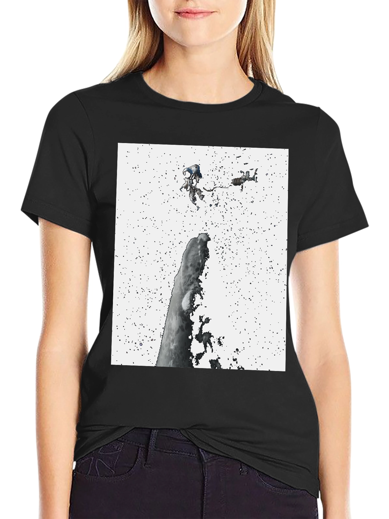Astronauts in Space Black Tee