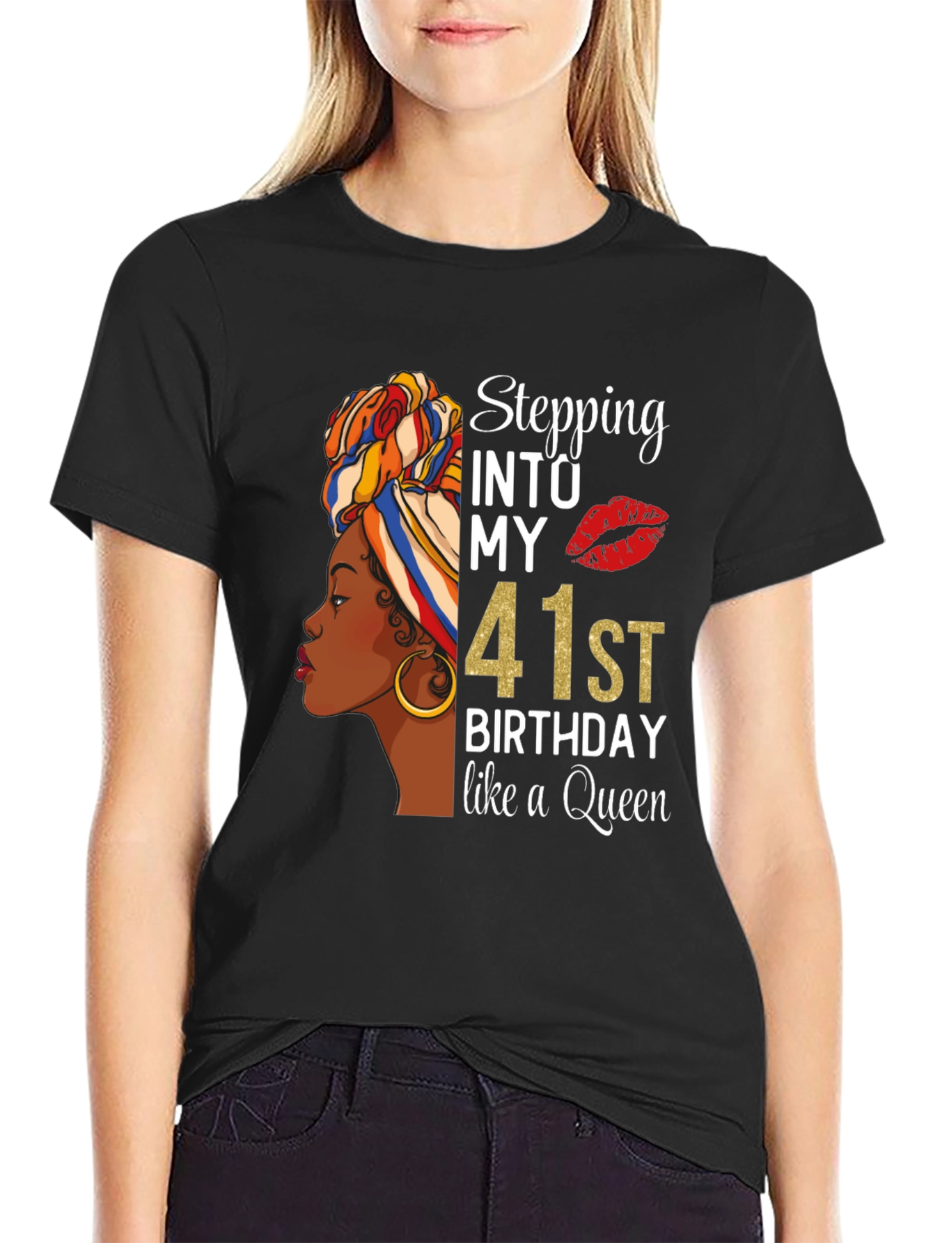 Stepping Into My 41st Birthday Queen T-Shirt