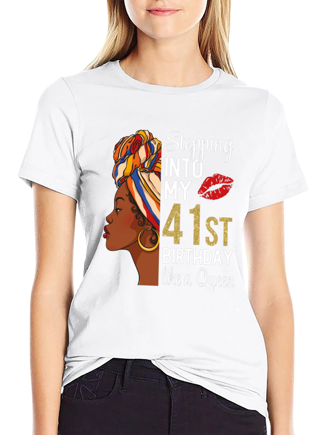 Stepping Into My 41st Birthday Queen T-Shirt
