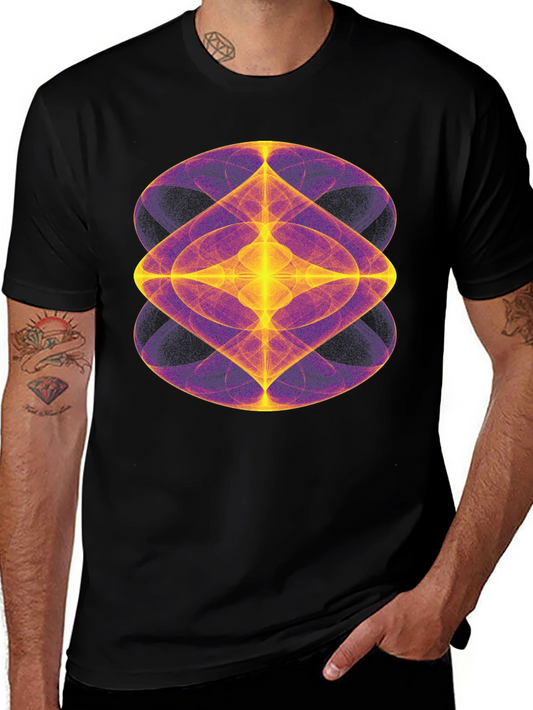 Abstract Geometric Graphic Black T-Shirt
