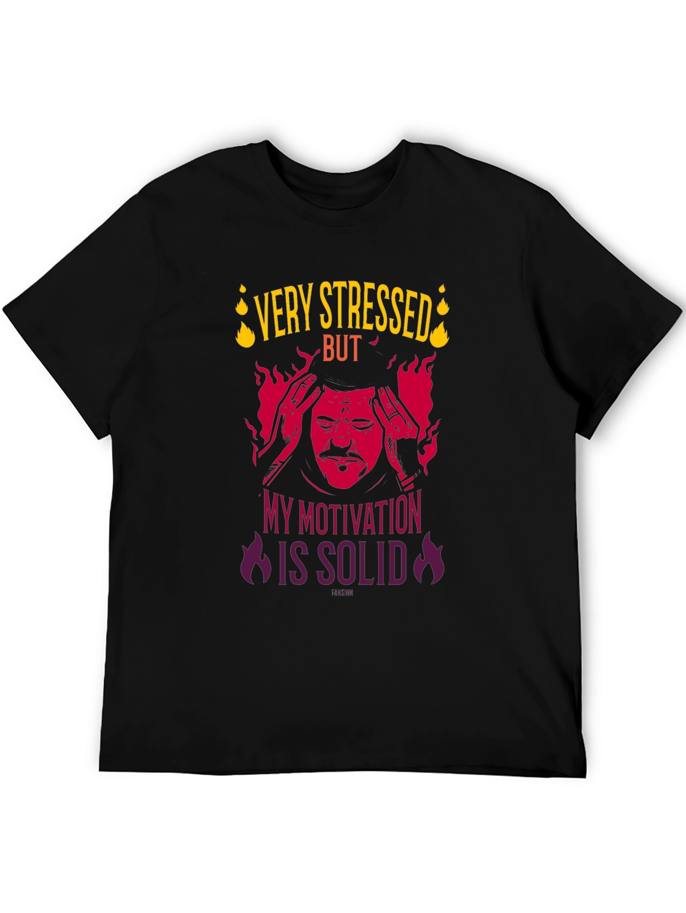 Very Stressed But Motivation Solid Graphic T-Shirt