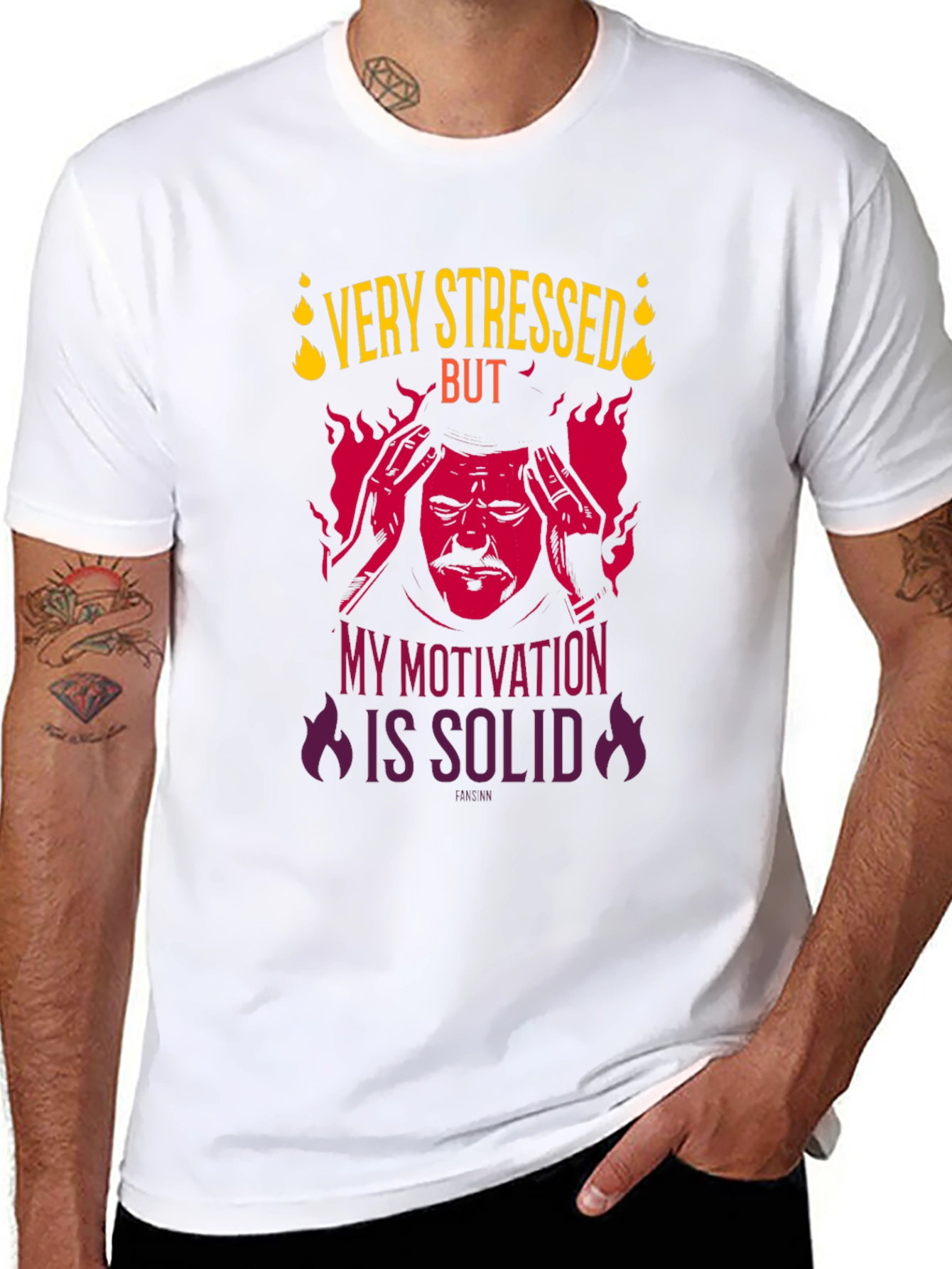 Very Stressed But Motivation Solid Graphic T-Shirt