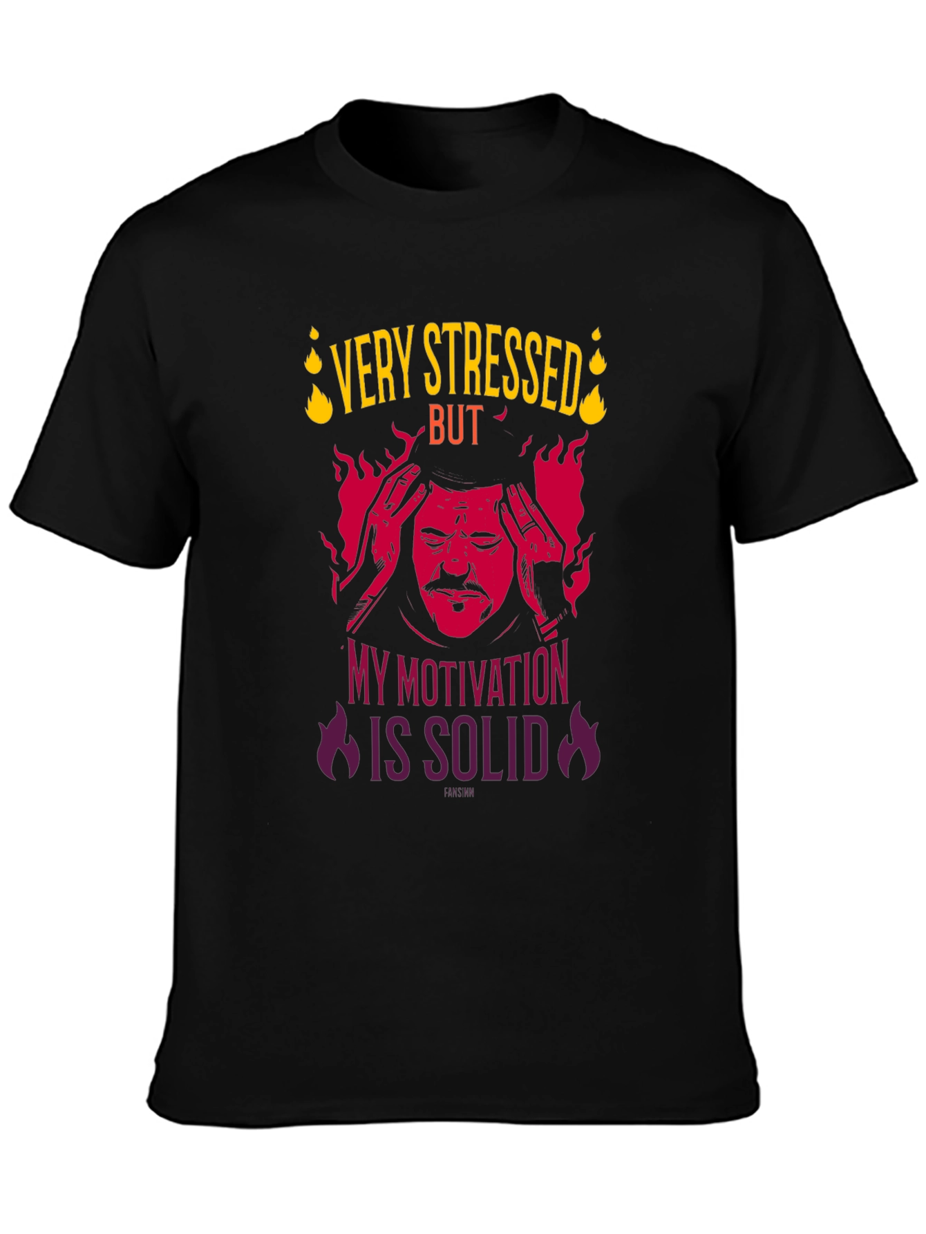 Very Stressed But Motivation Solid Graphic T-Shirt