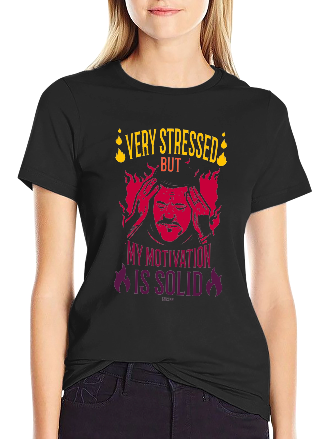 Very Stressed But Motivation Solid Graphic T-Shirt