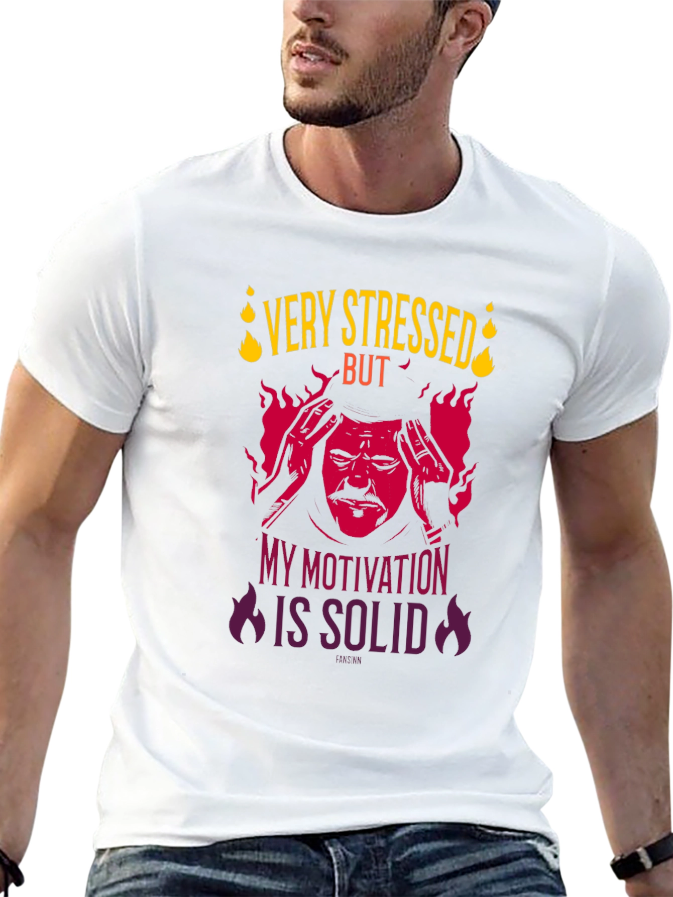 Very Stressed But Motivation Solid Graphic T-Shirt