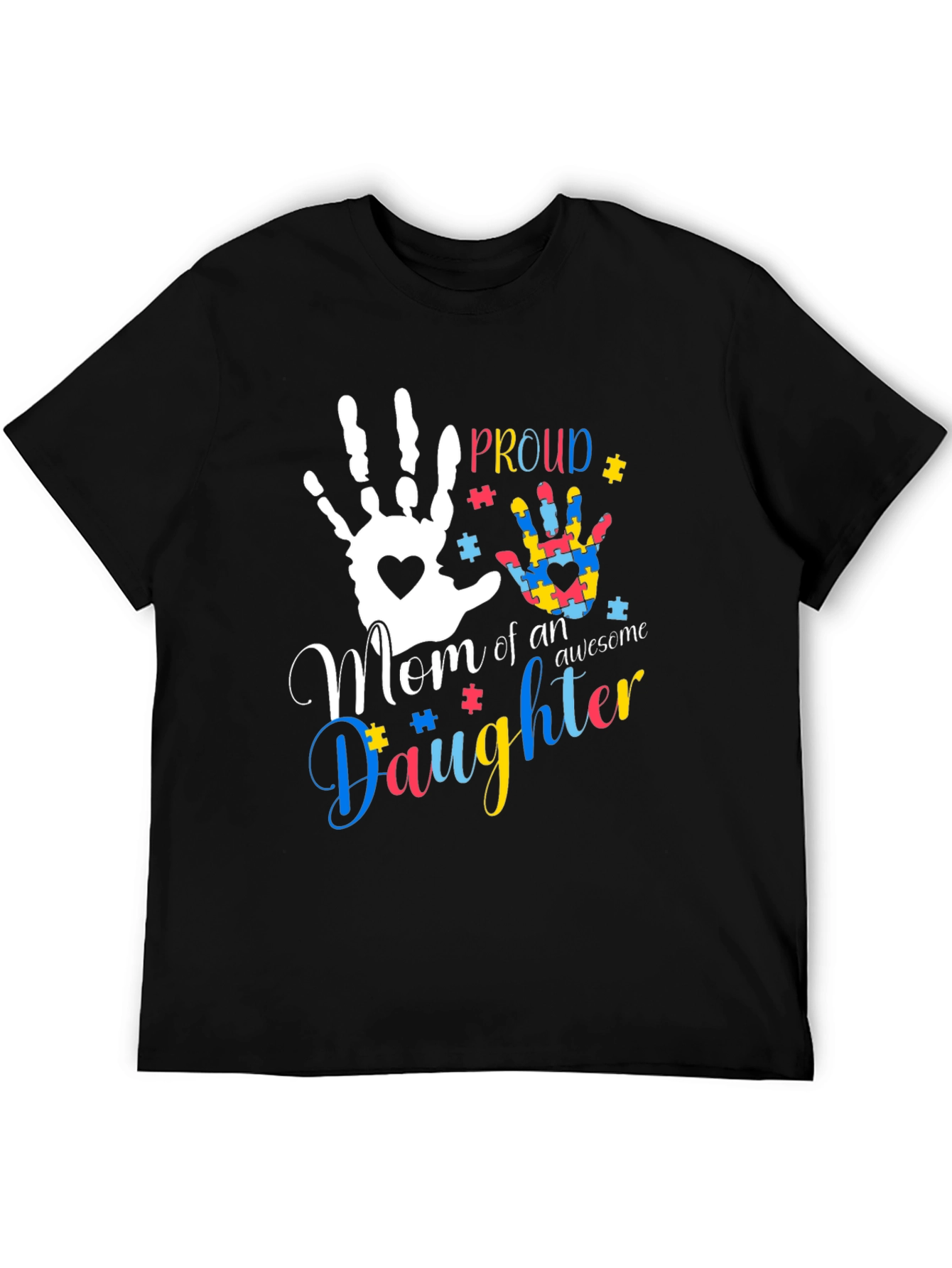 Proud Mom of an Awesome Daughter T-Shirt Autism Awareness