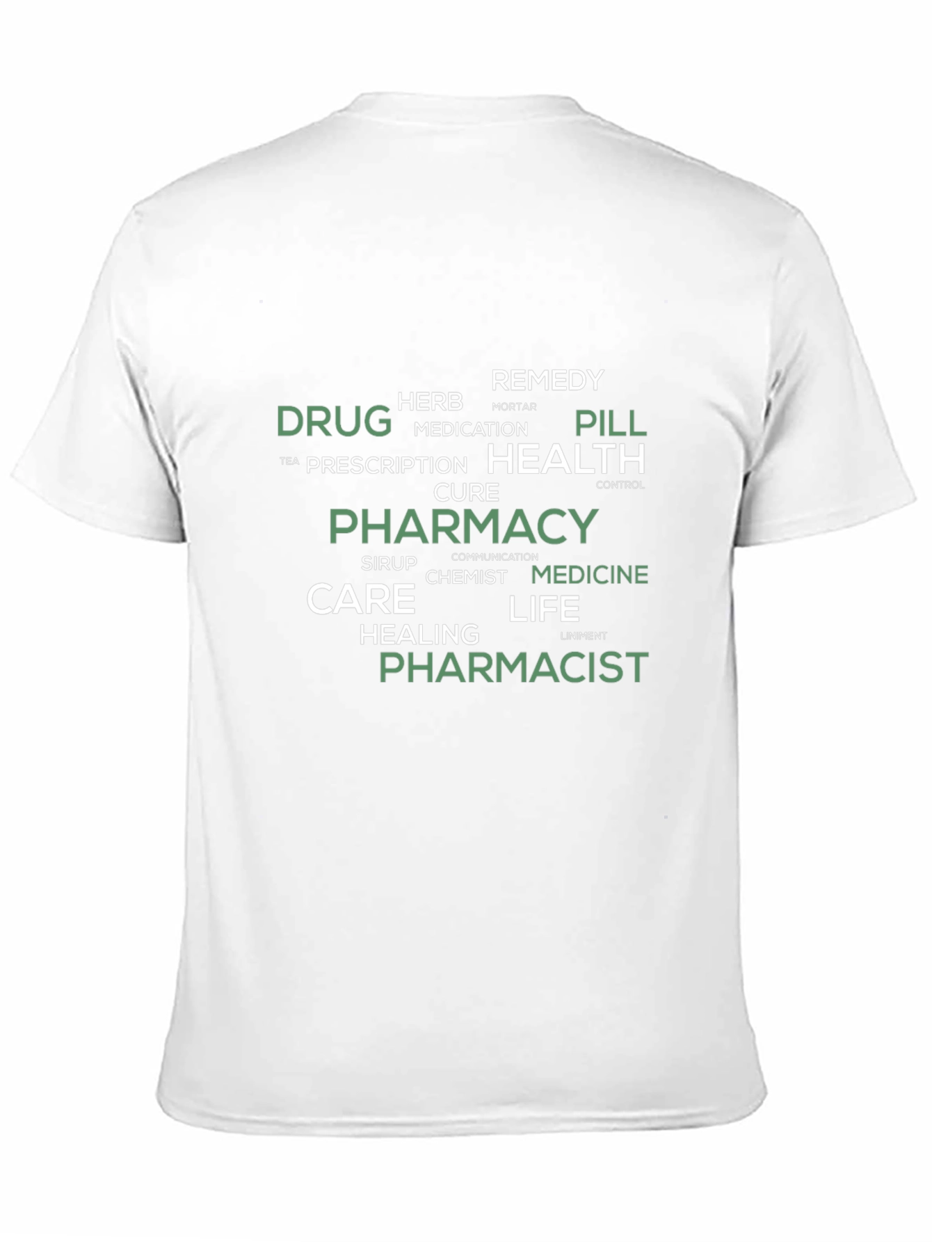 Pharmacy Word Art Black T-Shirt