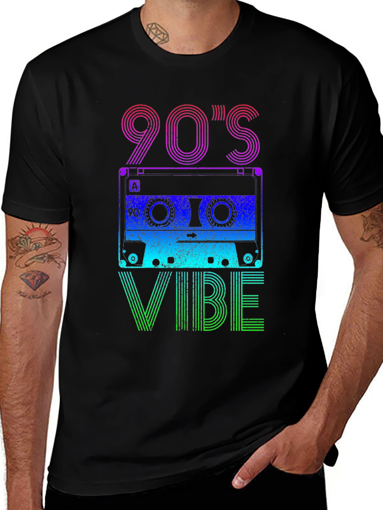 90s Vibe Graphic Tee - Retro Cassette Design