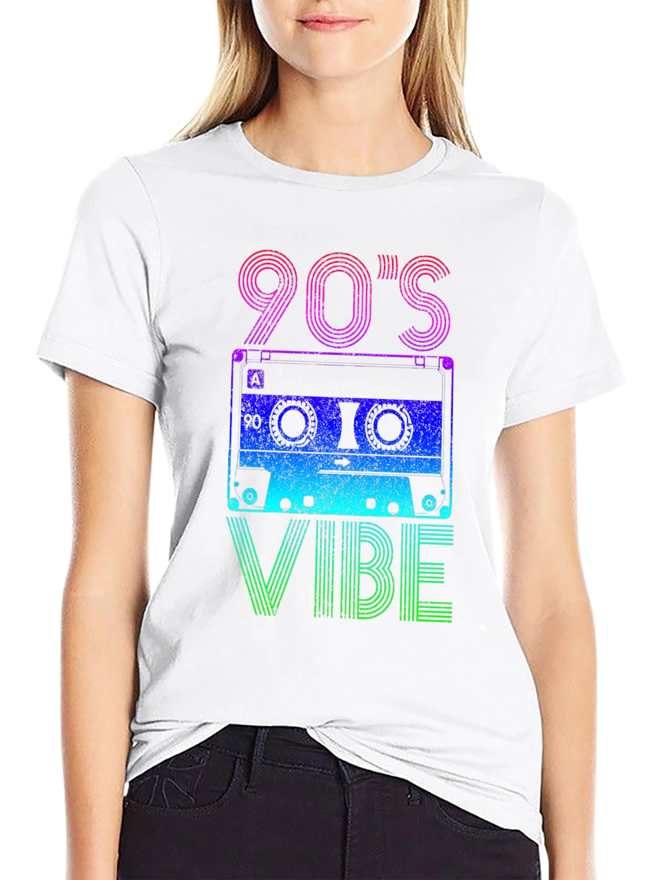 90s Vibe Graphic Tee - Retro Cassette Design