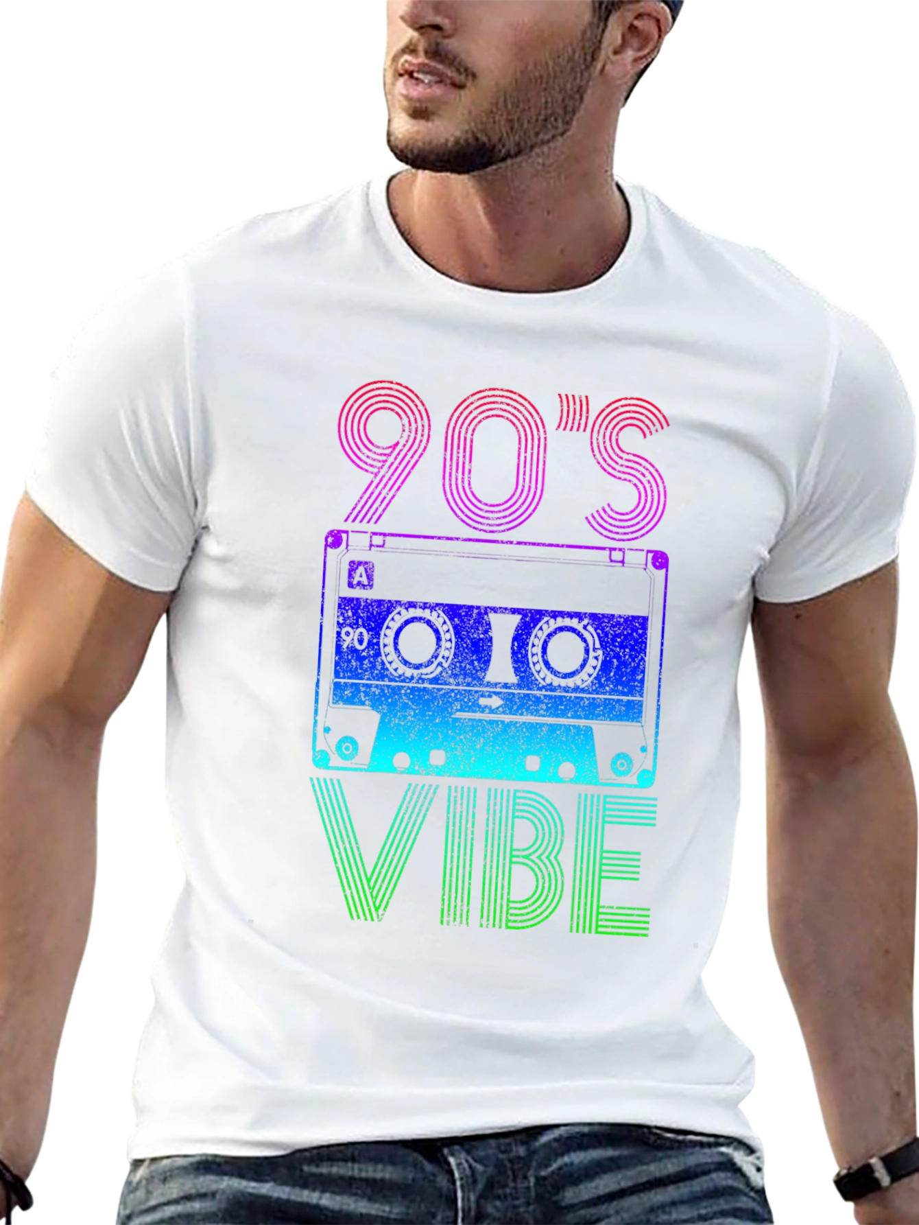 90s Vibe Graphic Tee - Retro Cassette Design