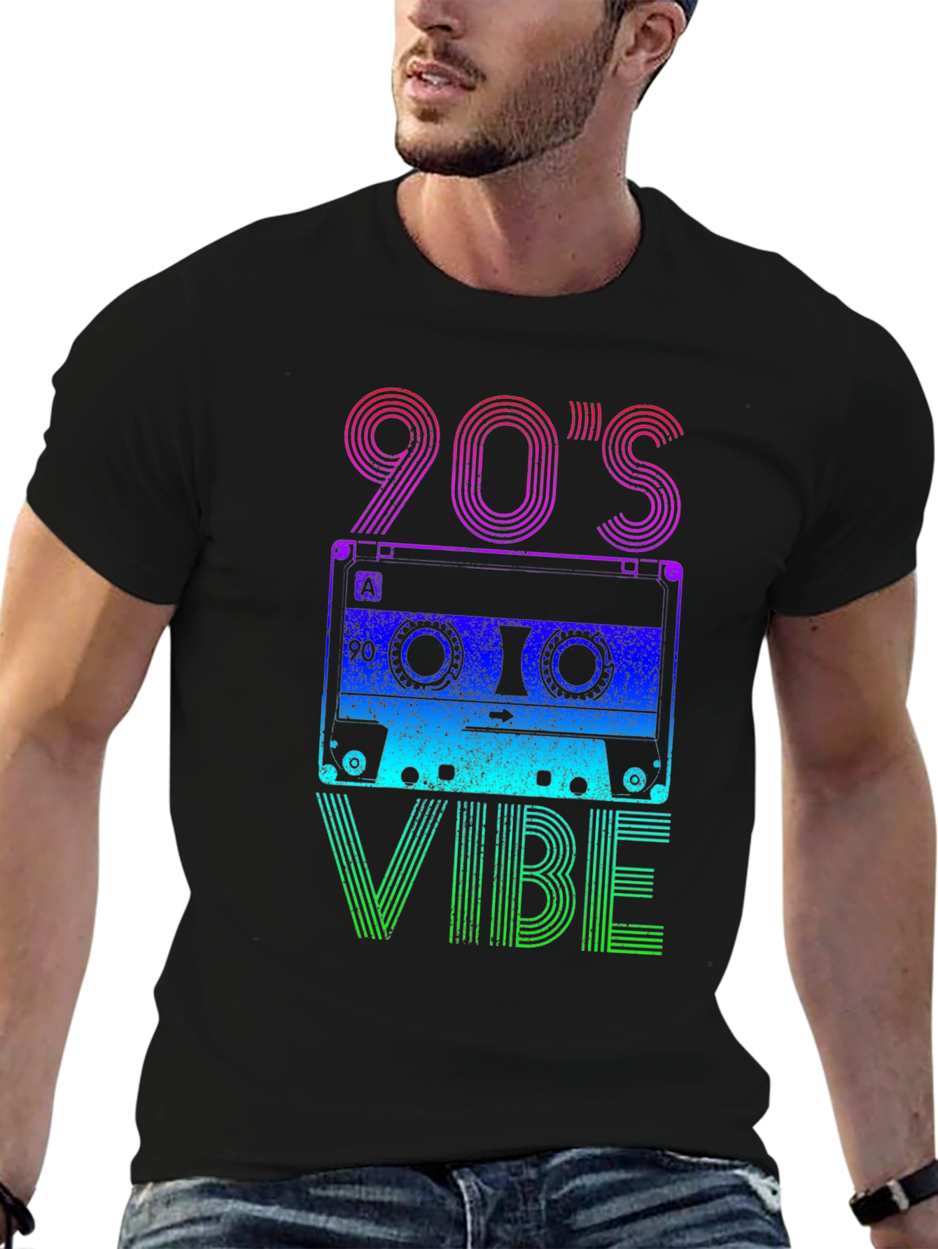 90s Vibe Graphic Tee - Retro Cassette Design