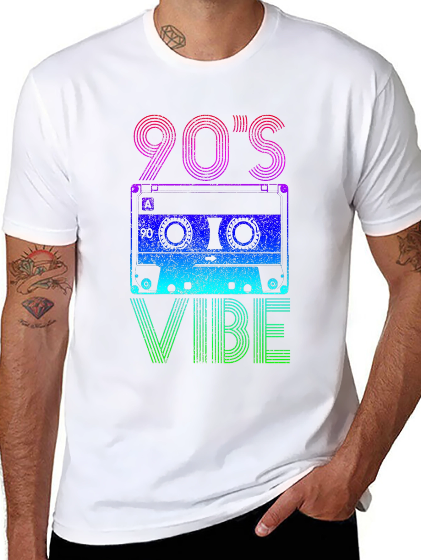 90s Vibe Graphic Tee - Retro Cassette Design