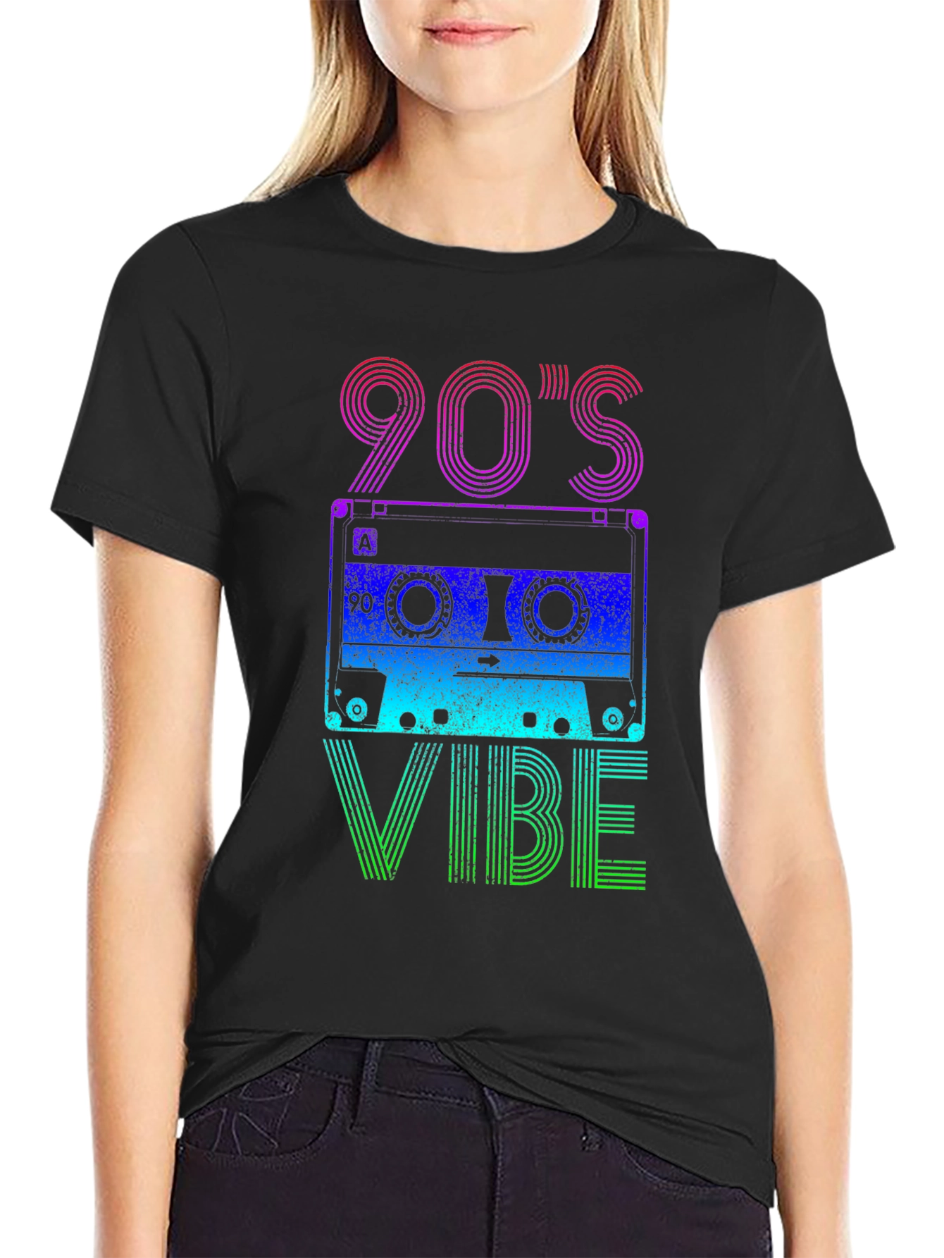 90s Vibe Graphic Tee - Retro Cassette Design