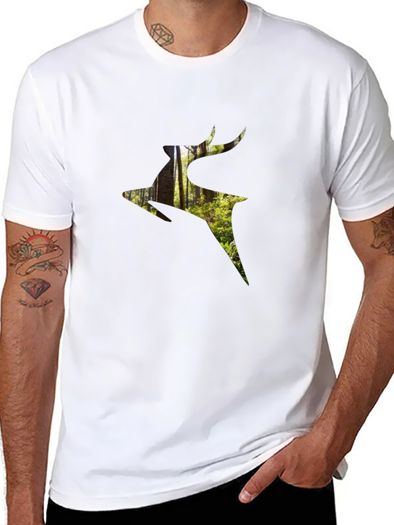 Nature Deer Graphic T-Shirt - Modern Style