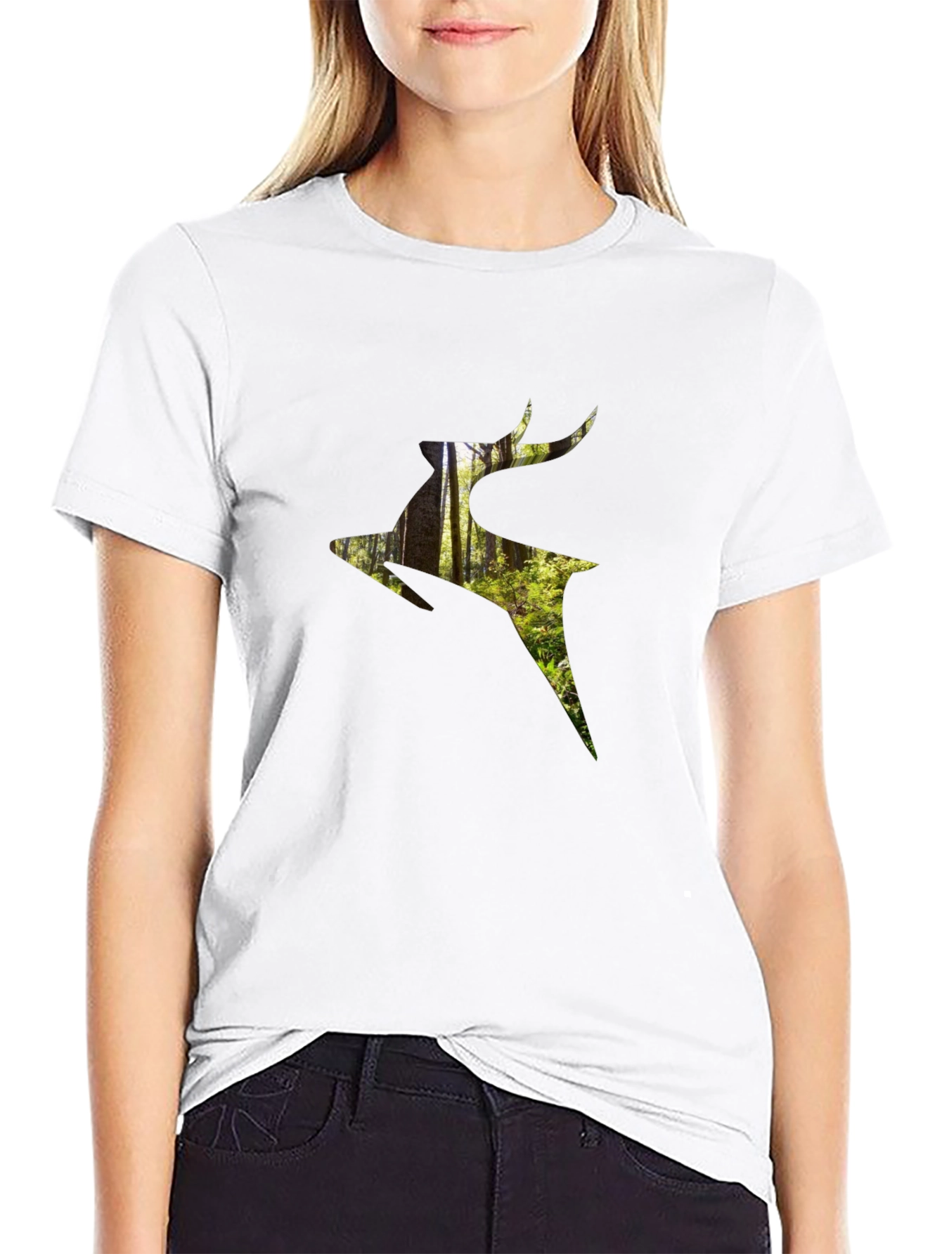 Nature Deer Graphic T-Shirt - Modern Style