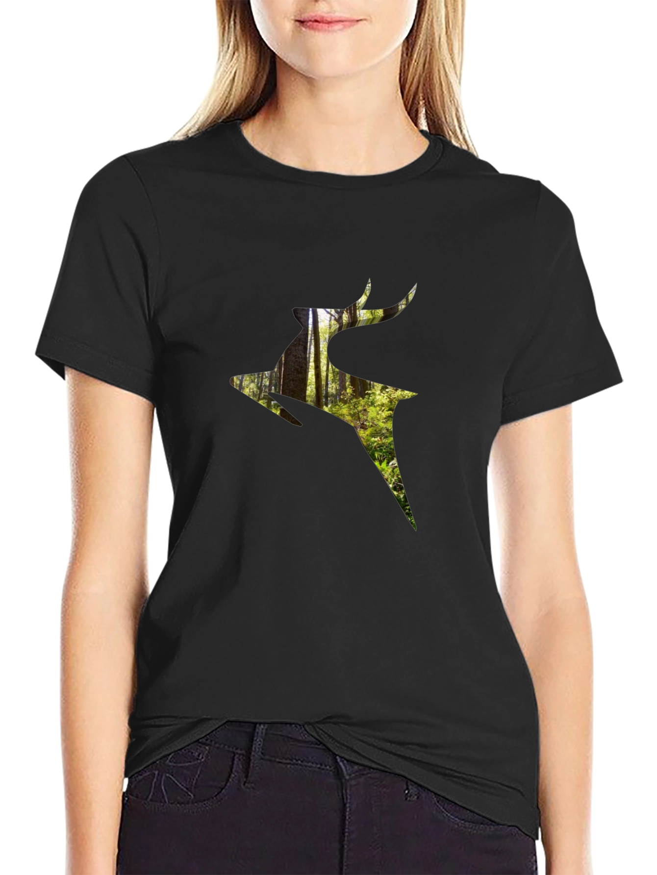 Nature Deer Graphic T-Shirt - Modern Style