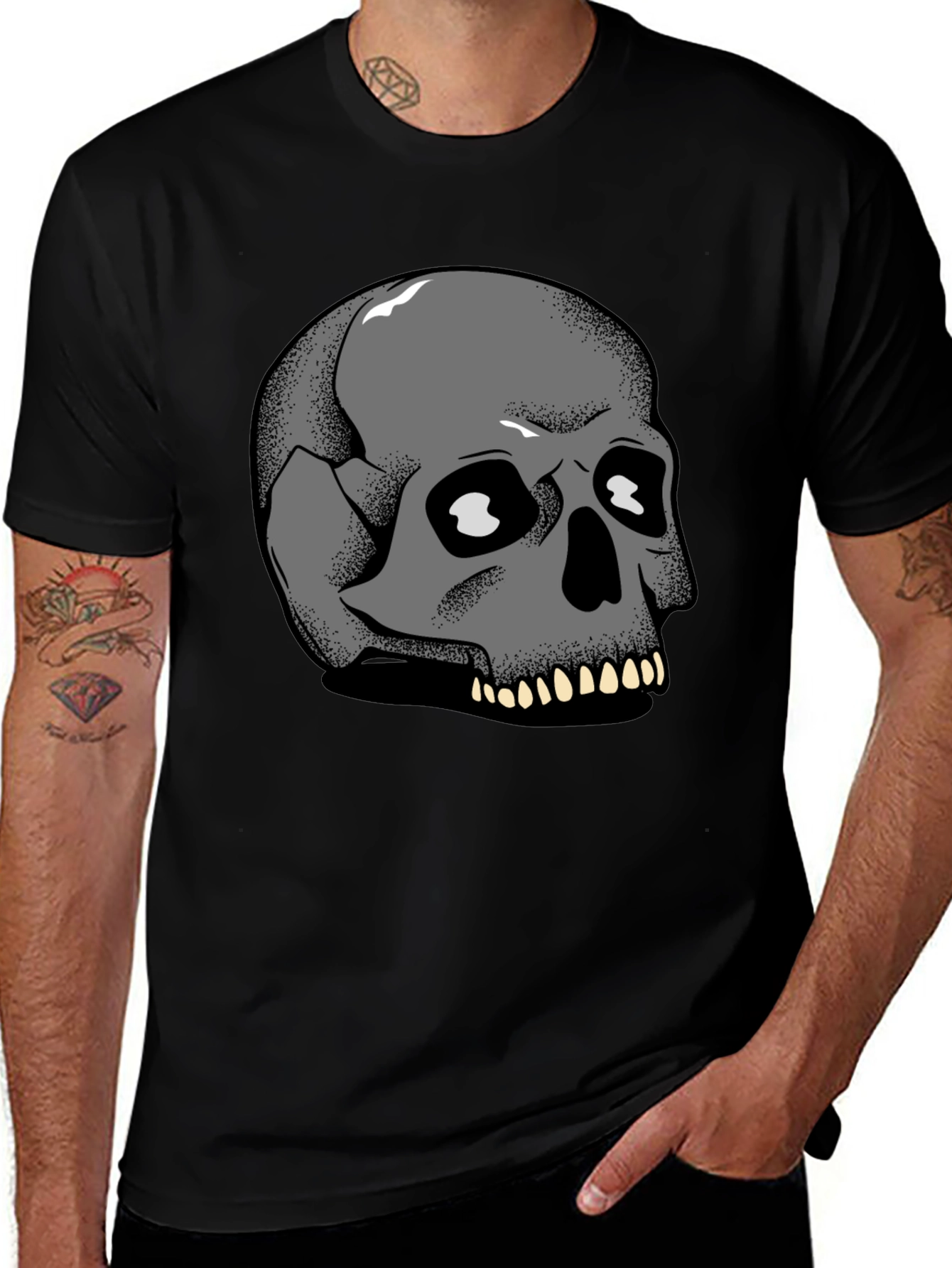 Skull Graphic Tee - Mens Black T-Shirt