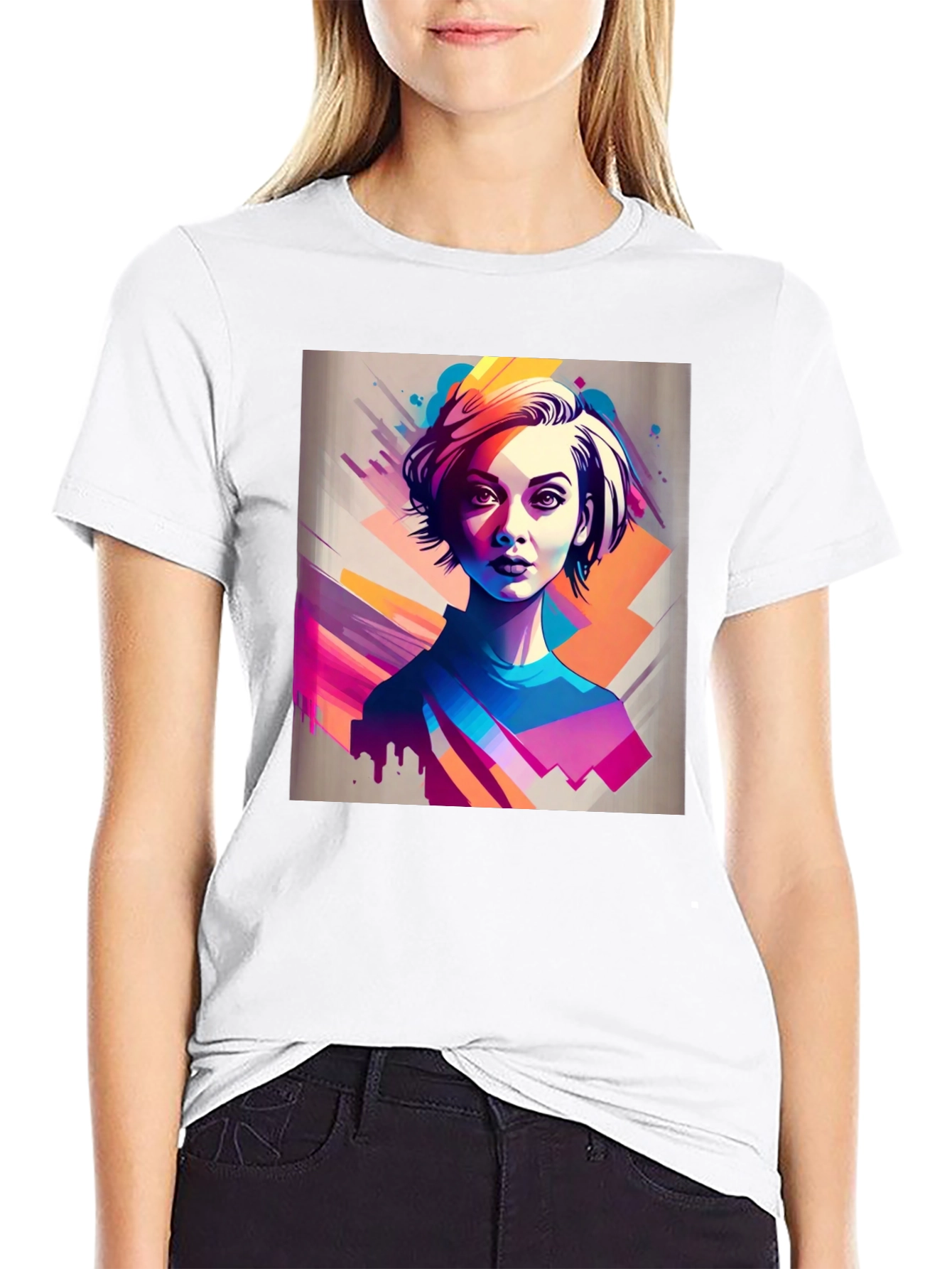 Abstract Portrait Tee - Stylish Graphic T-Shirt
