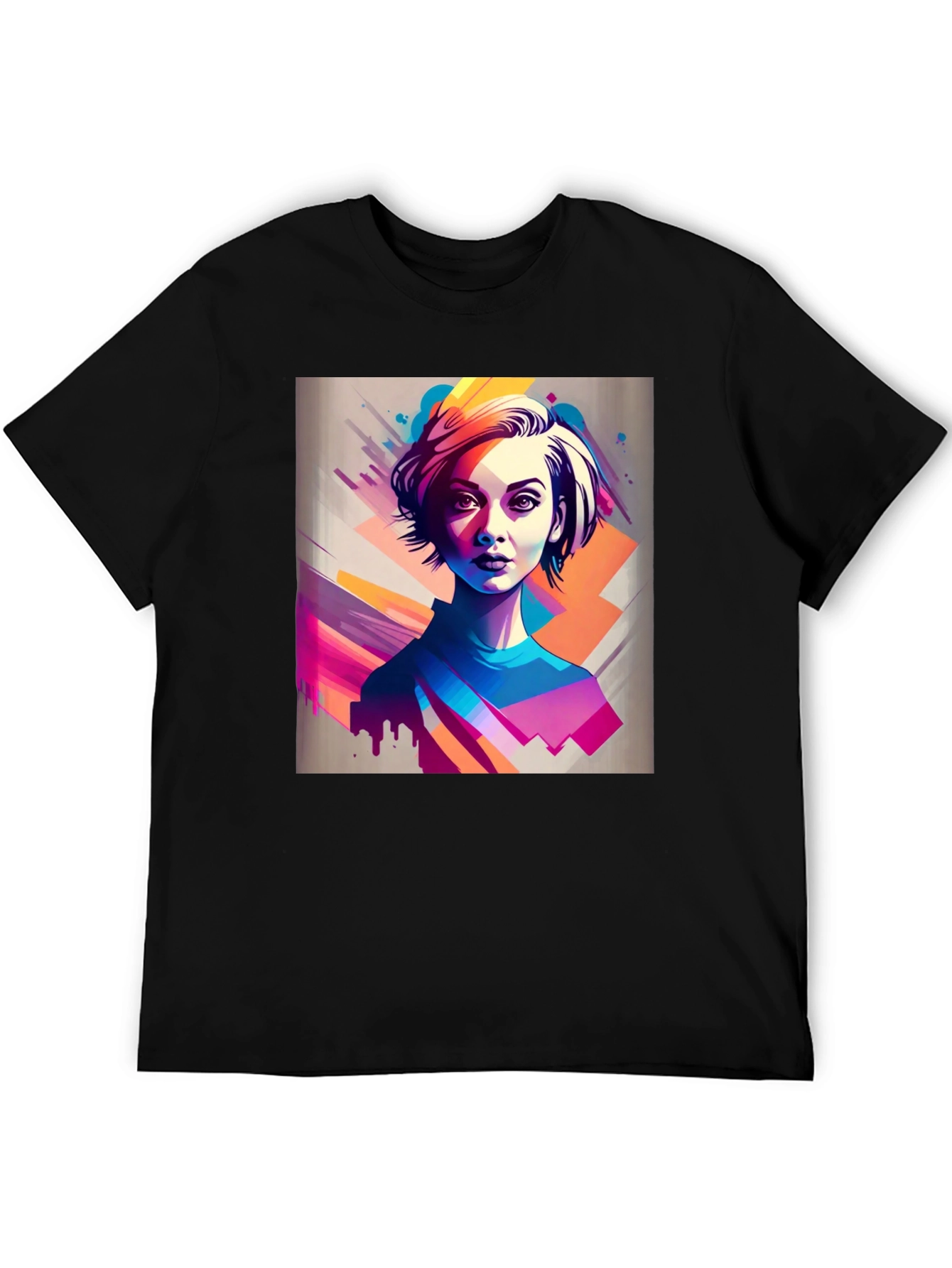 Abstract Portrait Tee - Stylish Graphic T-Shirt