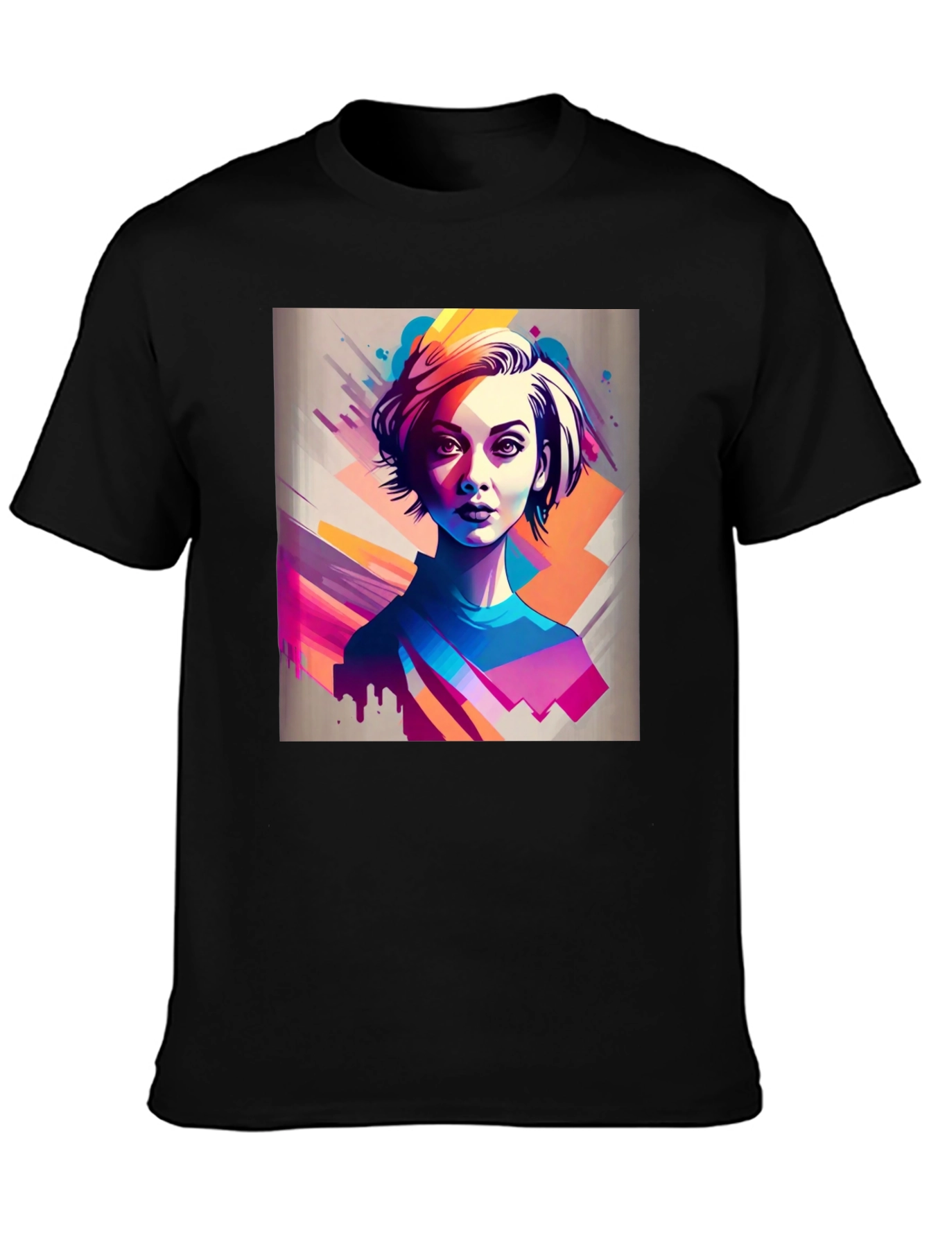 Abstract Portrait Tee - Stylish Graphic T-Shirt