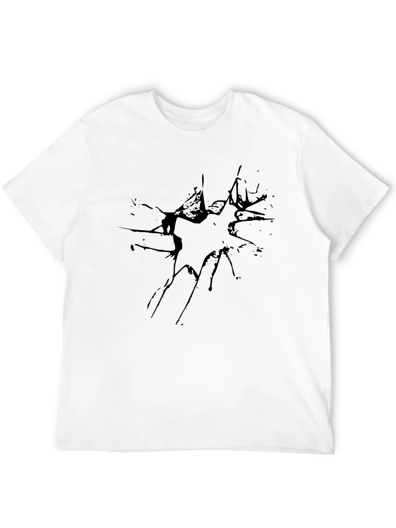 Shattered Graphic Tee - Black Casual T-Shirt