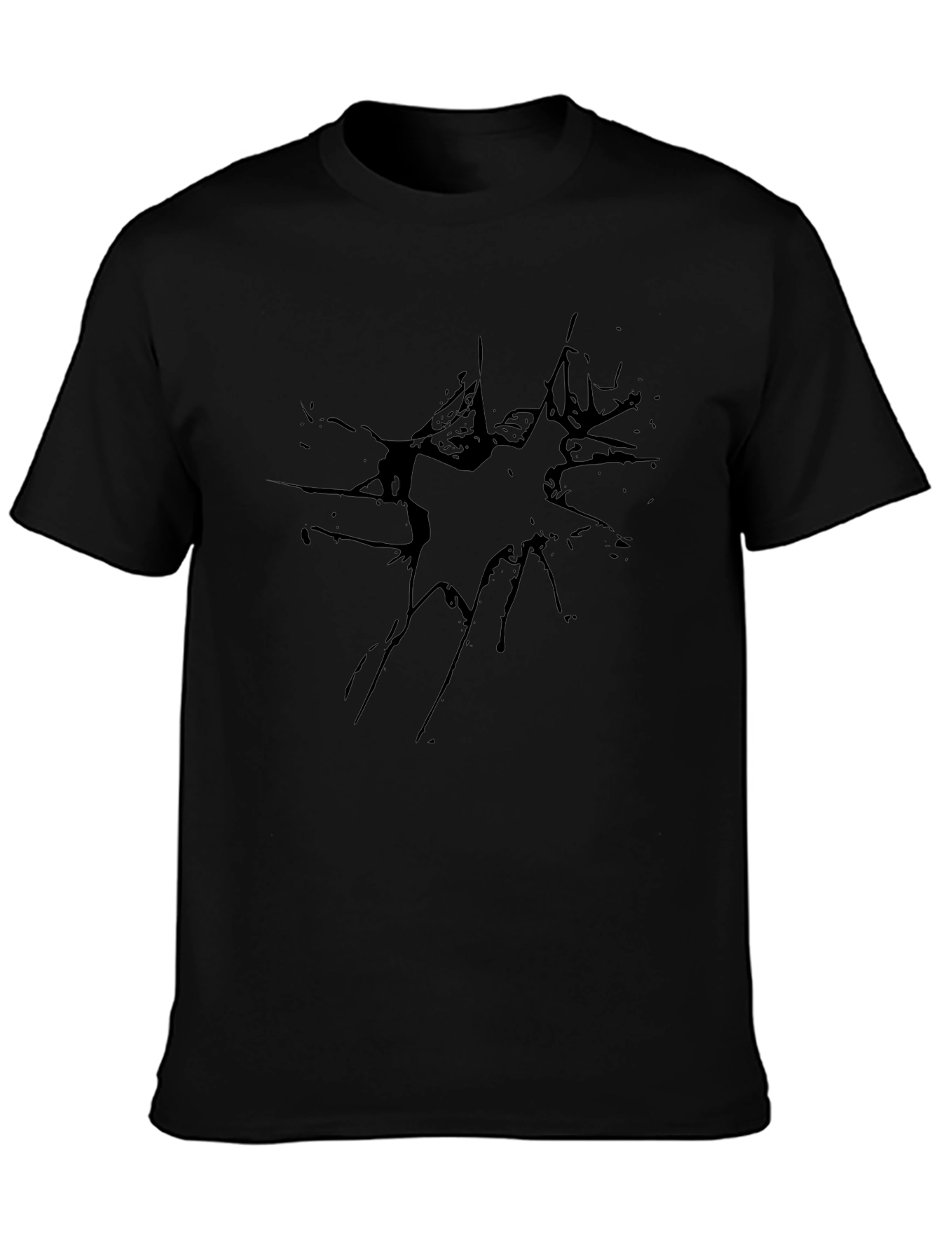 Shattered Graphic Tee - Black Casual T-Shirt