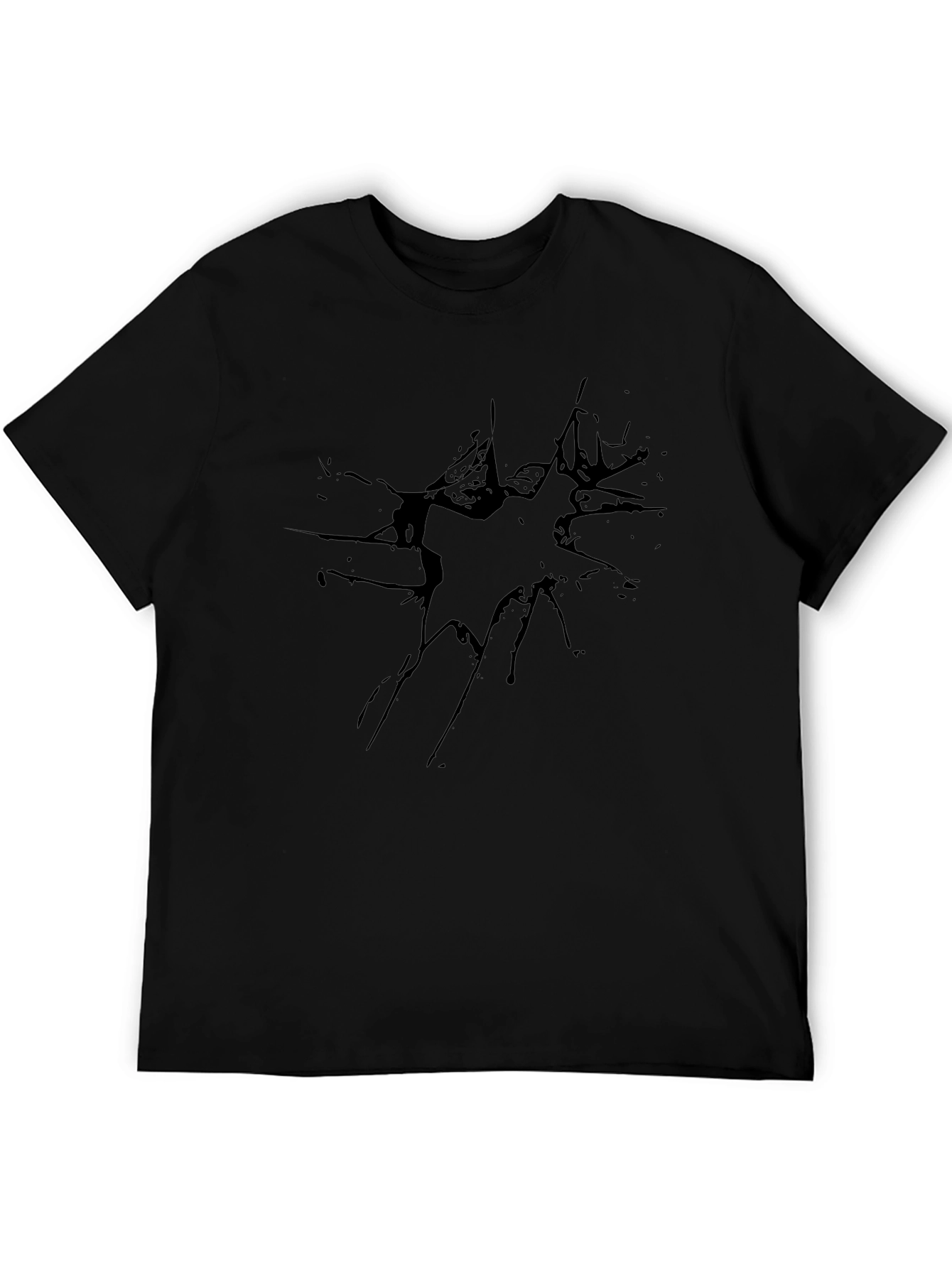 Shattered Graphic Tee - Black Casual T-Shirt