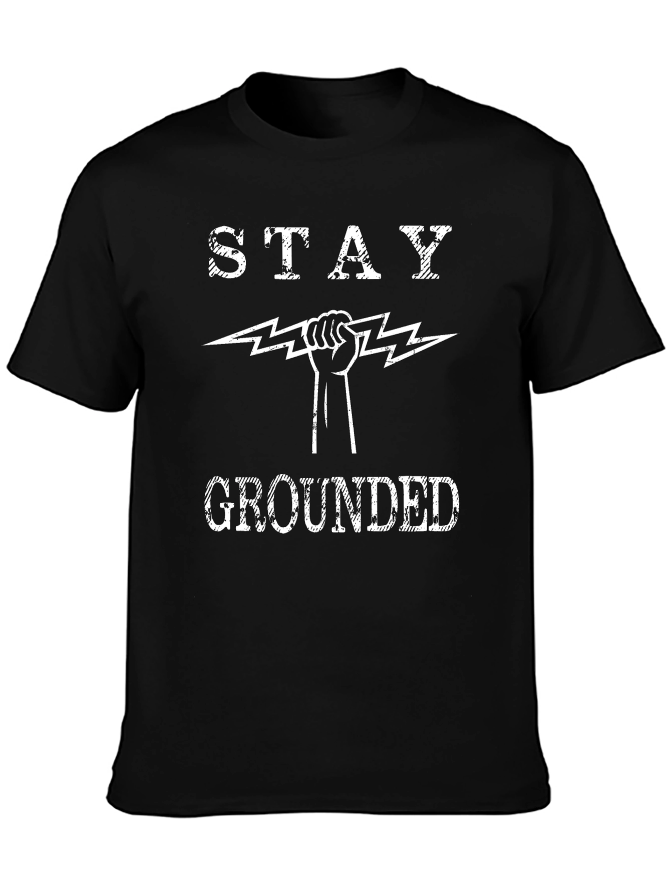 Stay Grounded Graphic Print Black T-Shirt