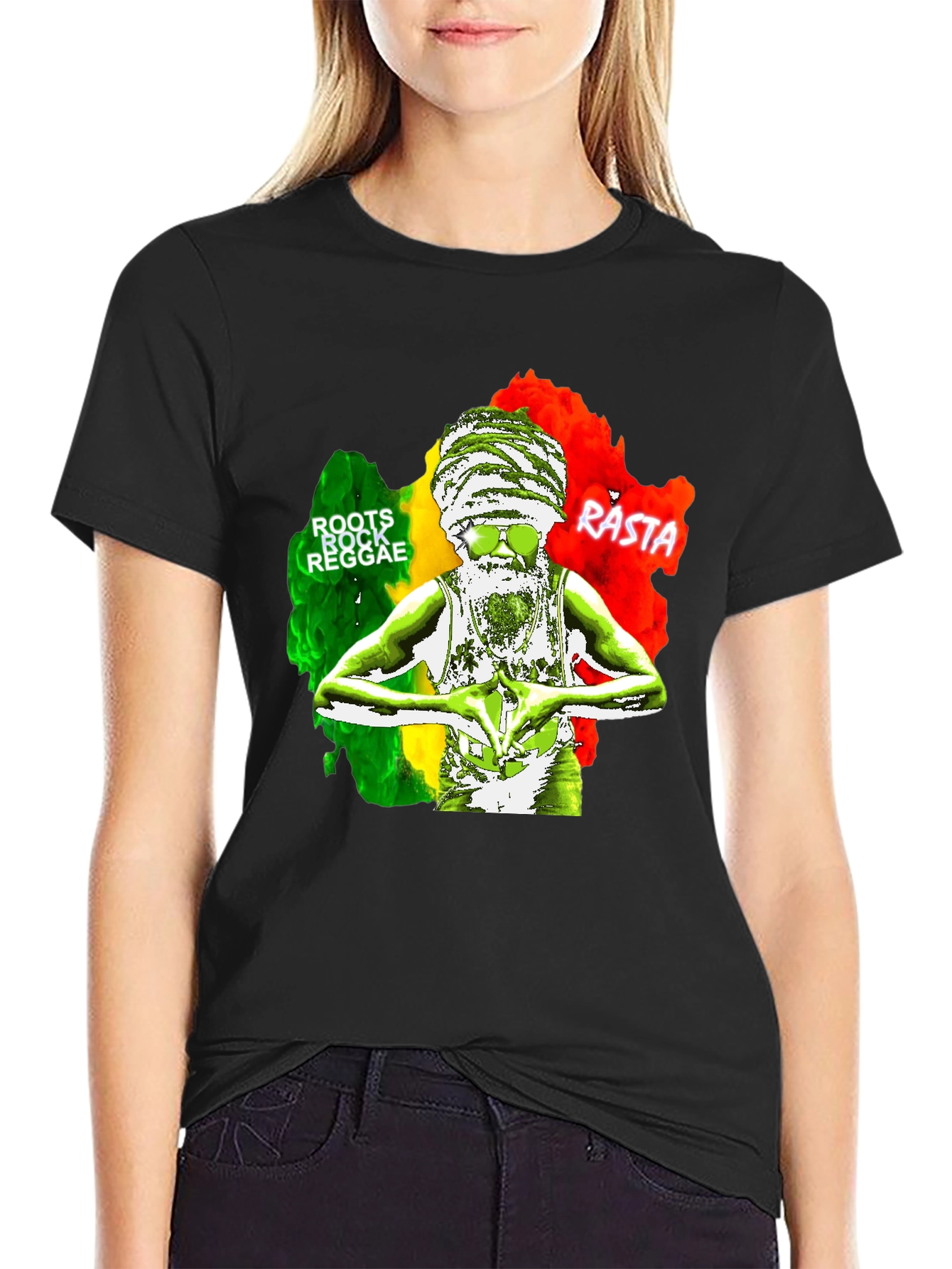 Roots Rock Reggae Rasta Graphic T-Shirt
