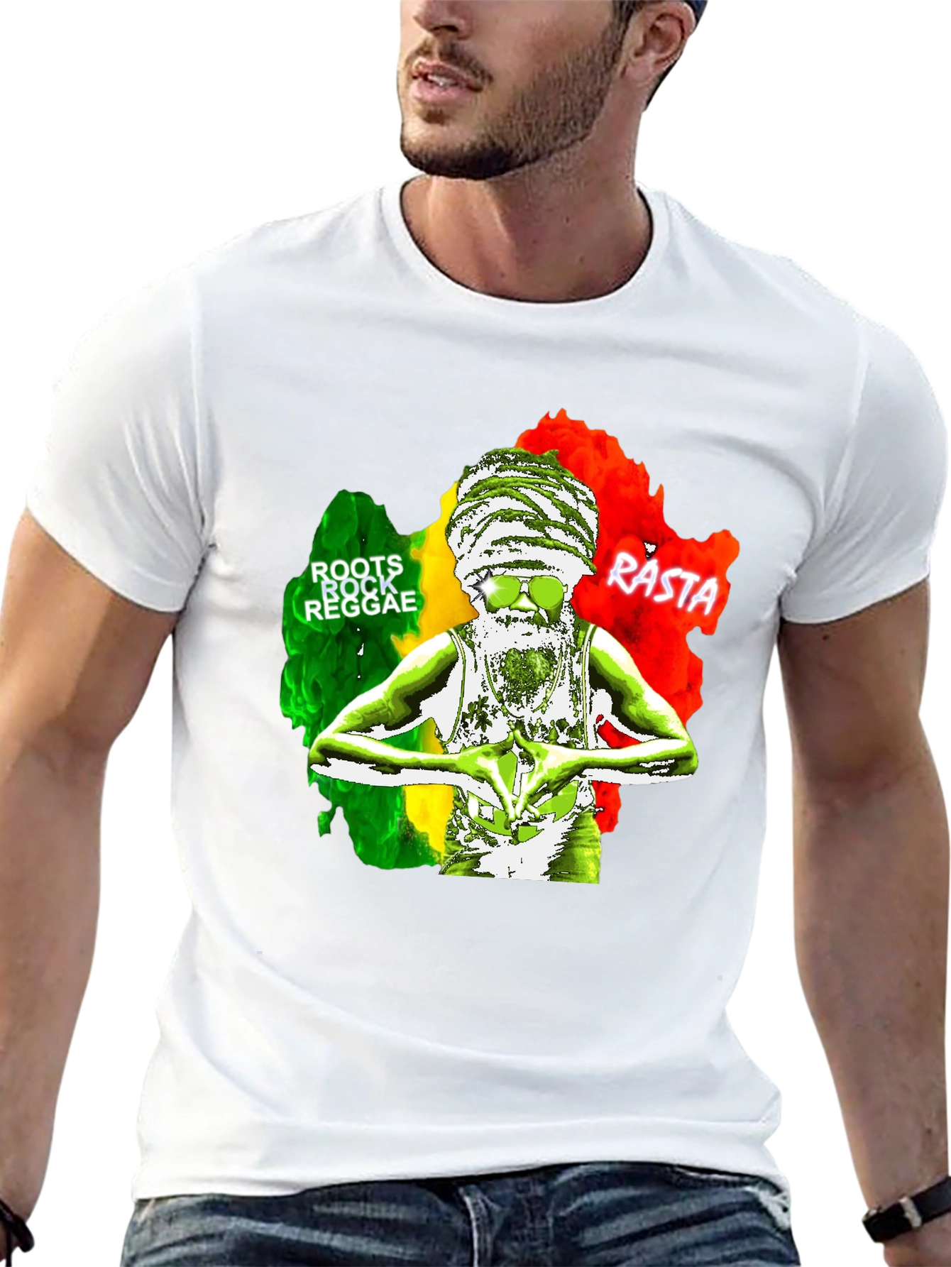 Roots Rock Reggae Rasta Graphic T-Shirt