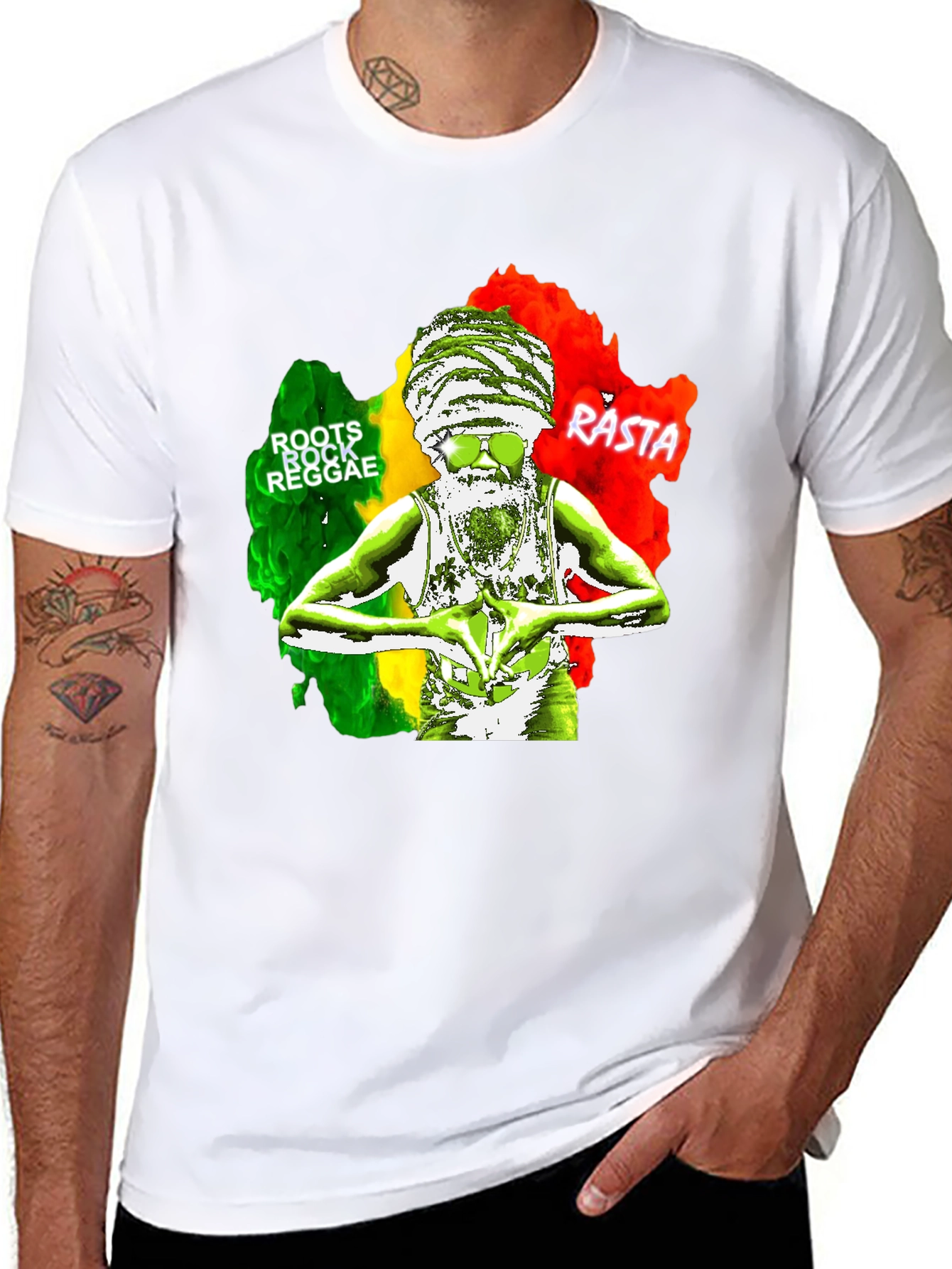 Roots Rock Reggae Rasta Graphic T-Shirt