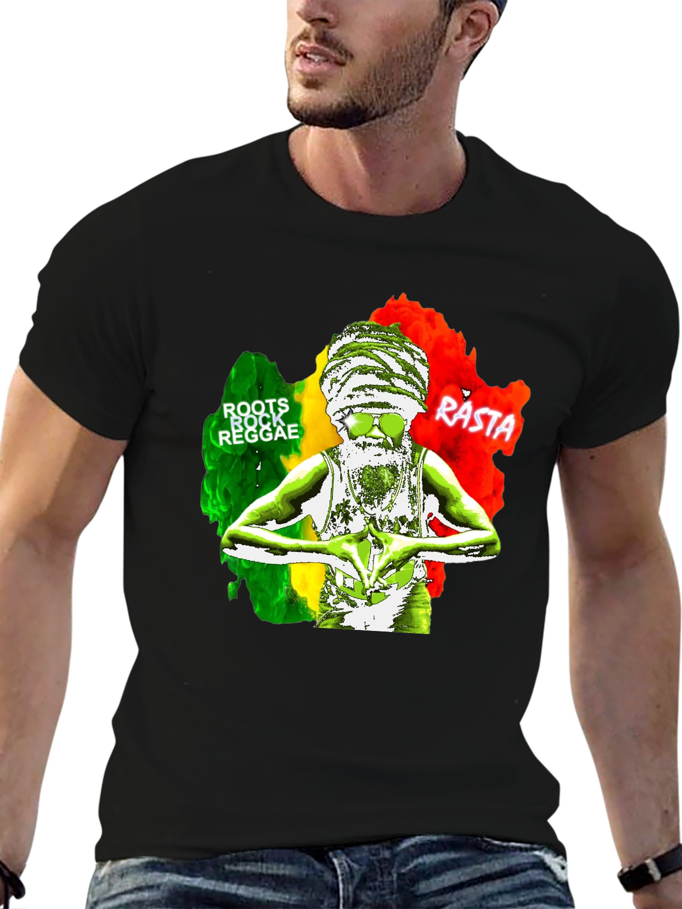 Roots Rock Reggae Rasta Graphic T-Shirt