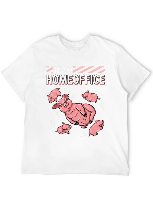 Team Homeoffice Pig T-Shirt - Black Cotton Tee