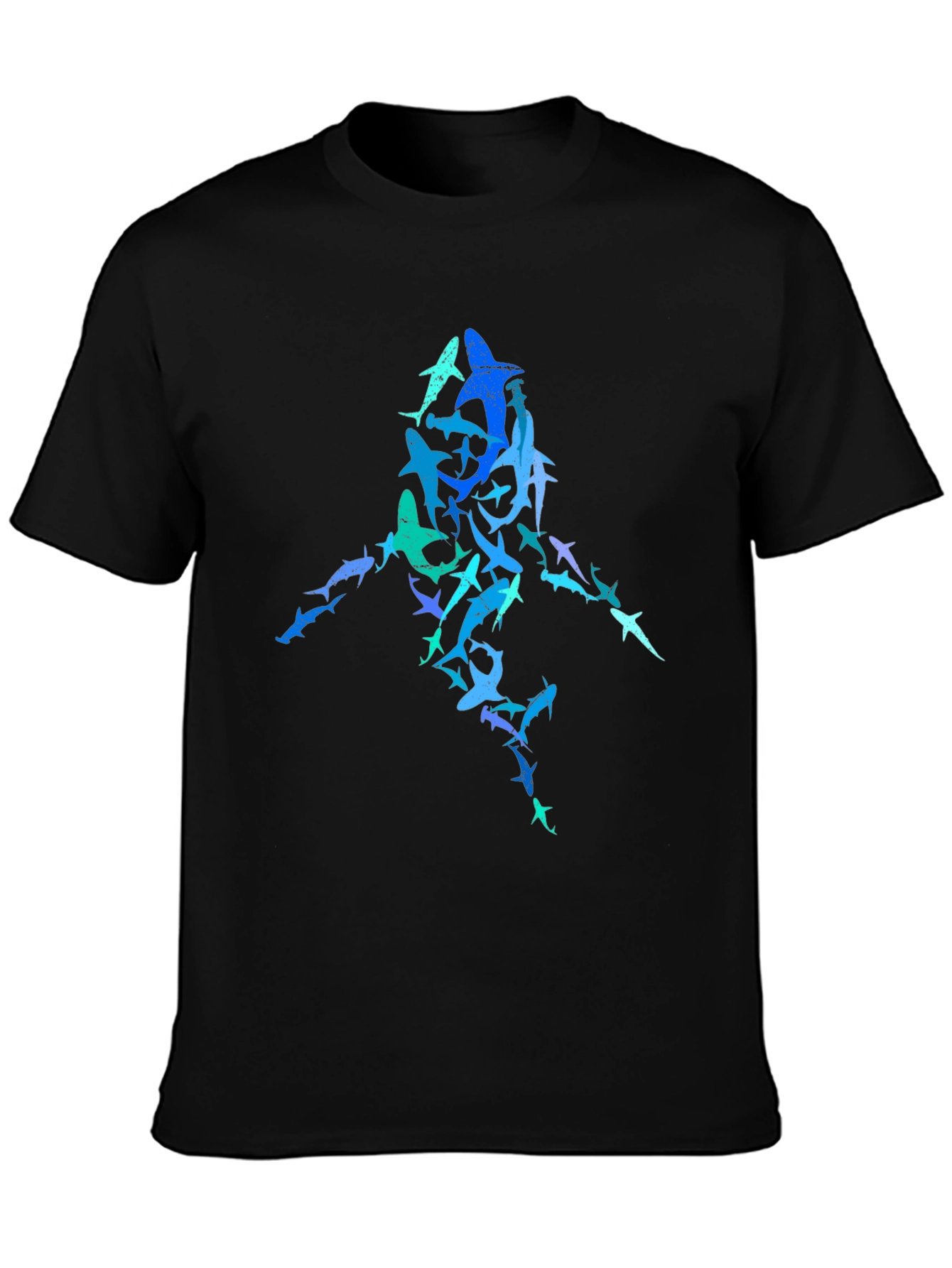 Shark Silhouette Graphic Tee - Black